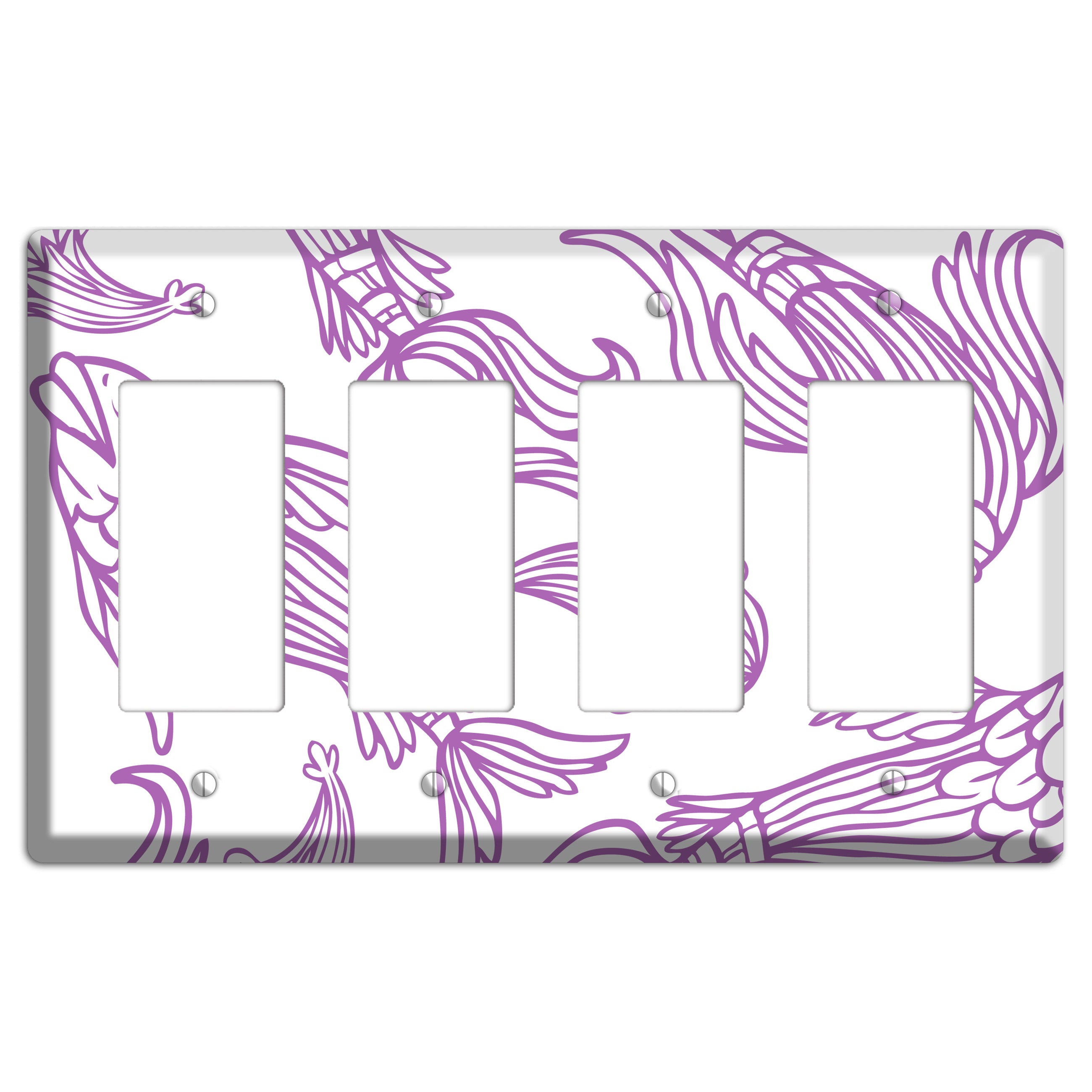 Purple and White Koi 4 Rocker Wallplate