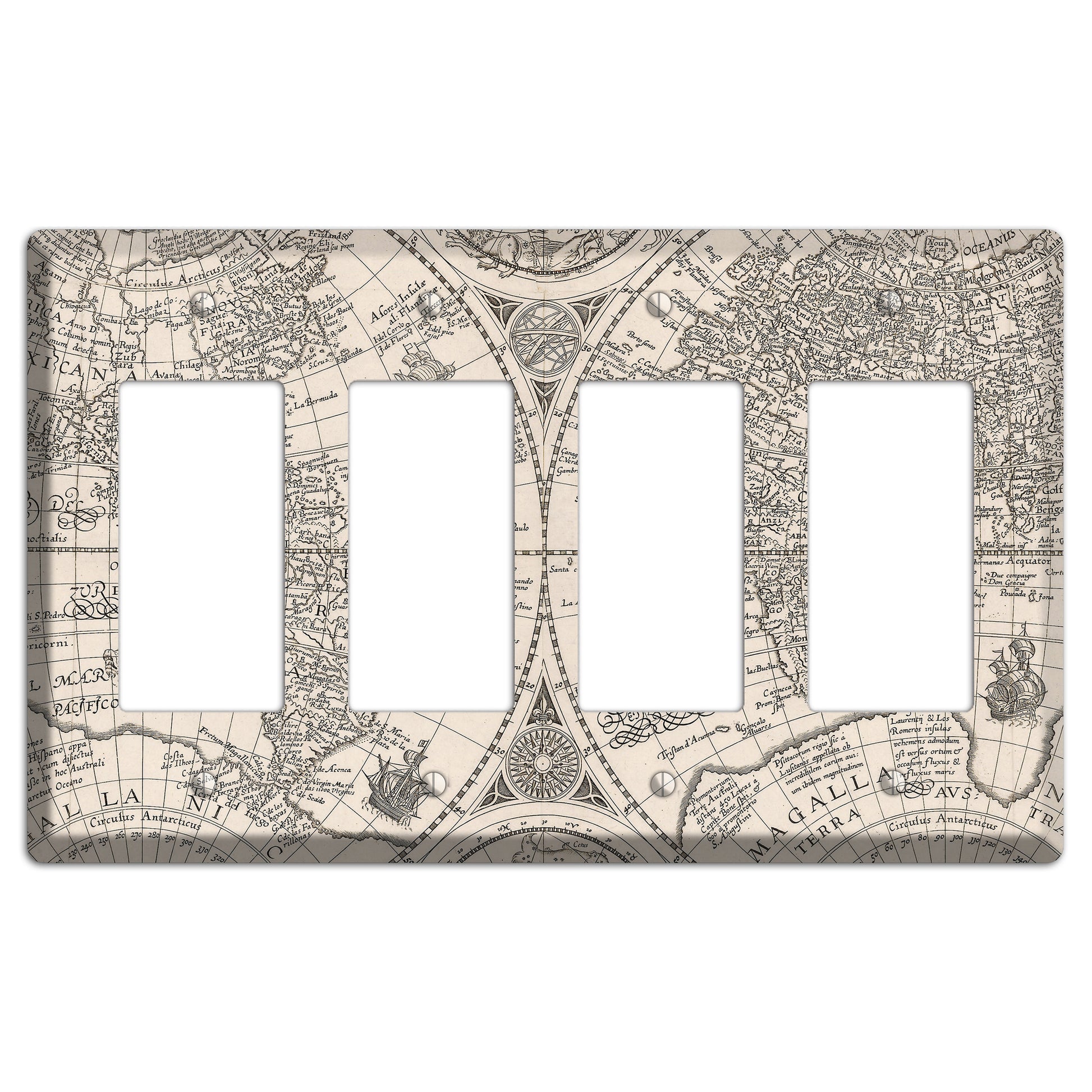 Map of South America 4 Rocker Wallplate