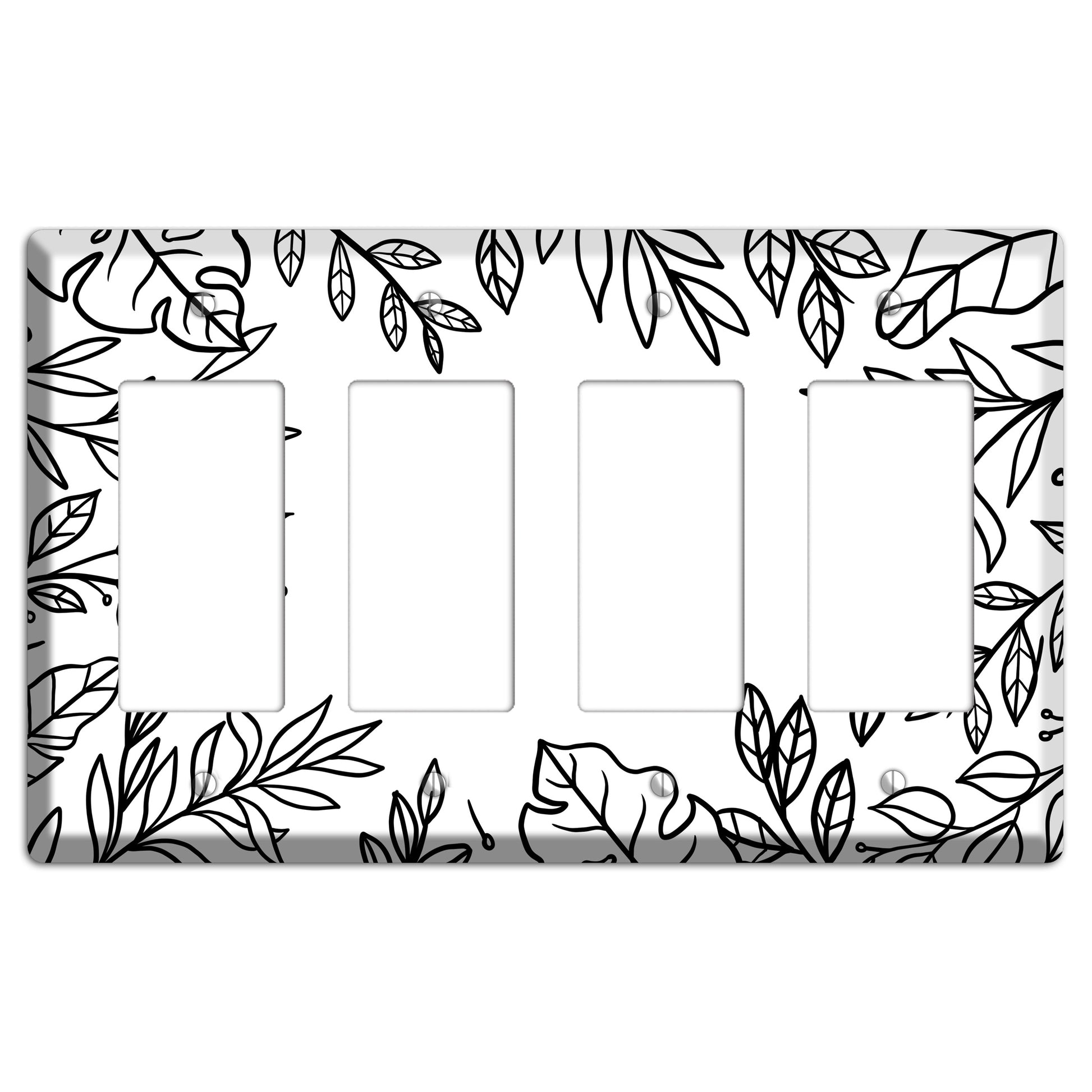 Hand-Drawn Leaves 6 4 Rocker Wallplate