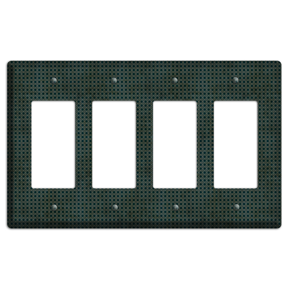Dark Green Grunge Tiny Arabesque 4 Rocker Wallplate