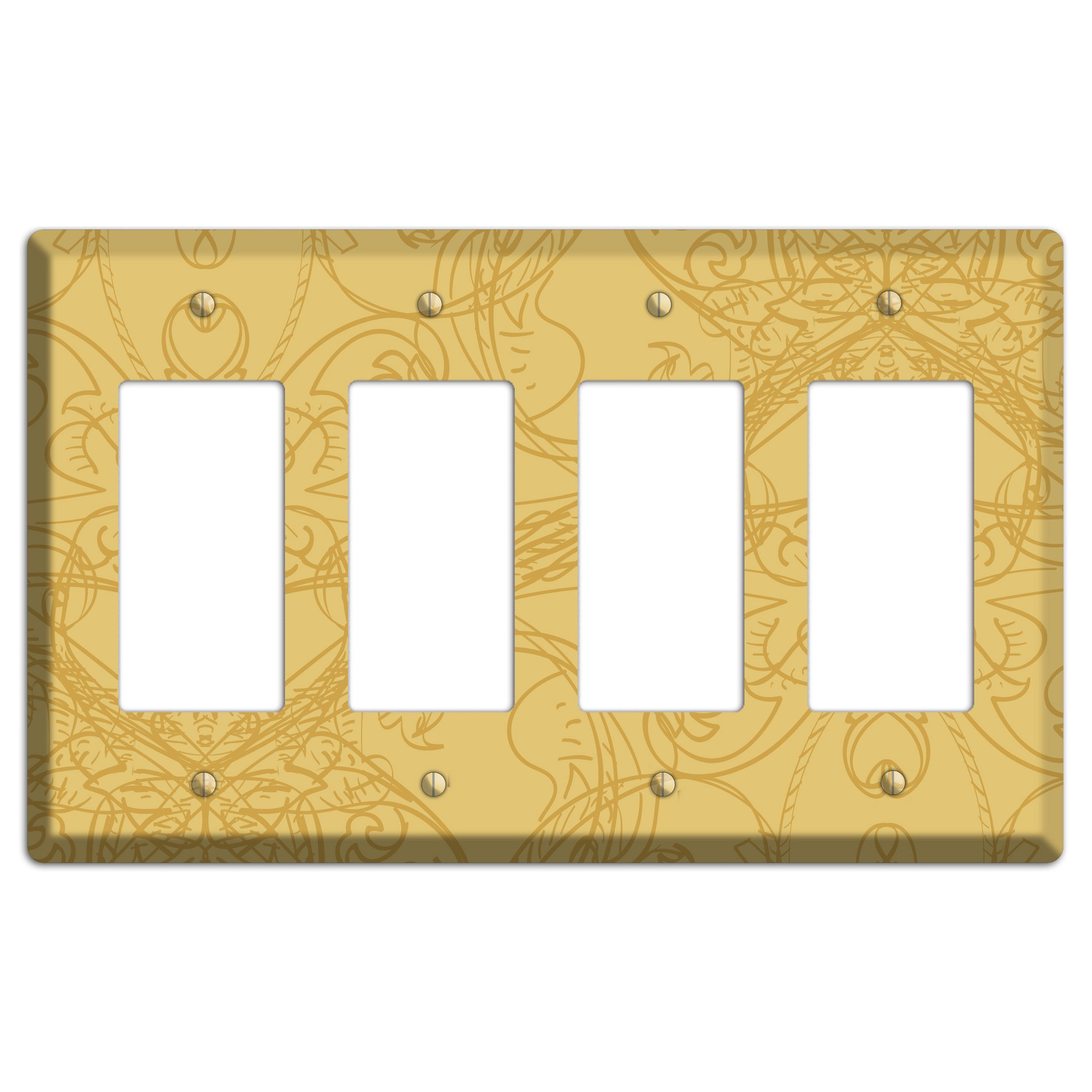 Beige Deco Sketch 4 Rocker Wallplate