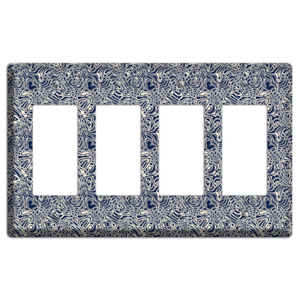 Blue Psychedelic Swirl 4 Rocker Wallplate