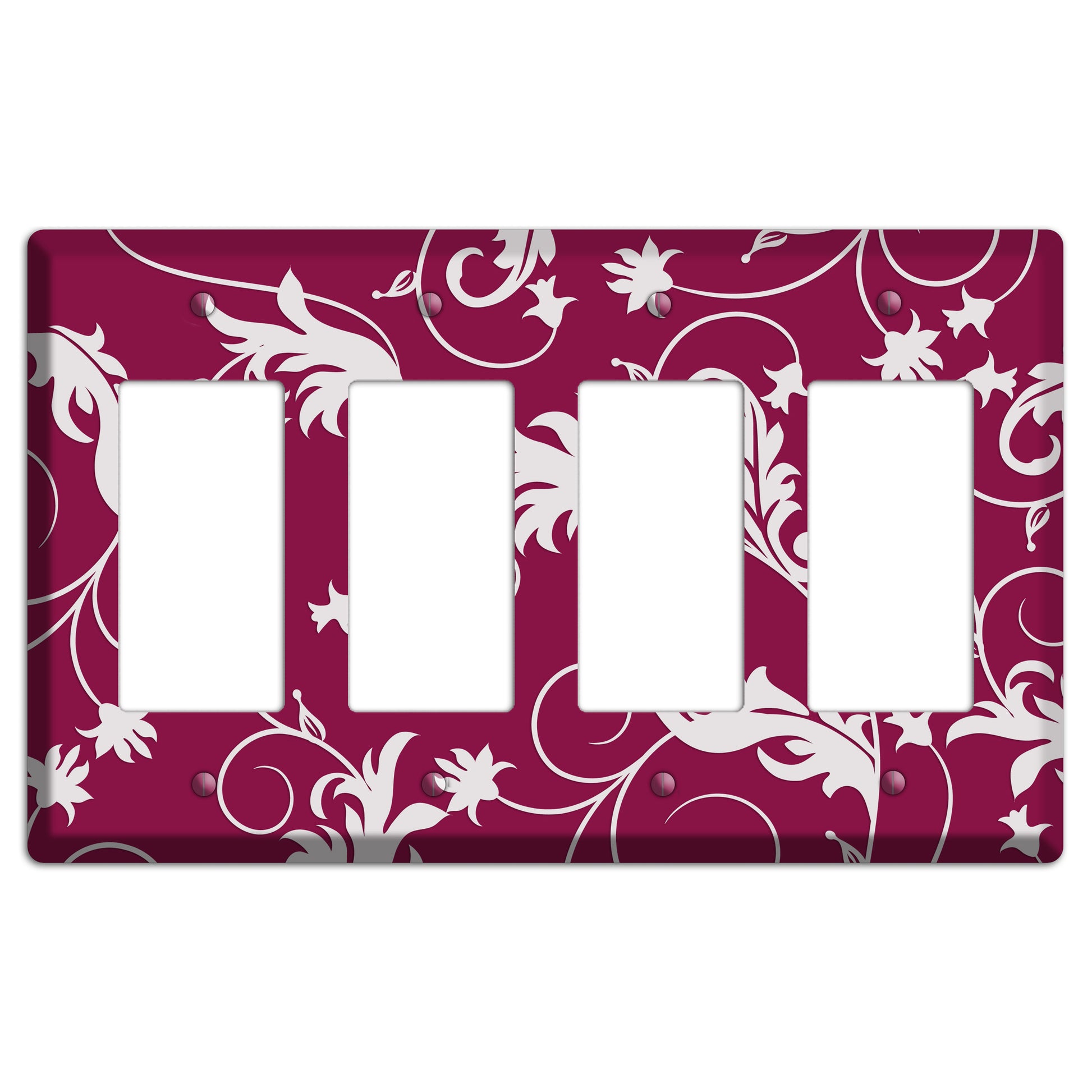 Fuschia Victorian Sprig 4 Rocker Wallplate