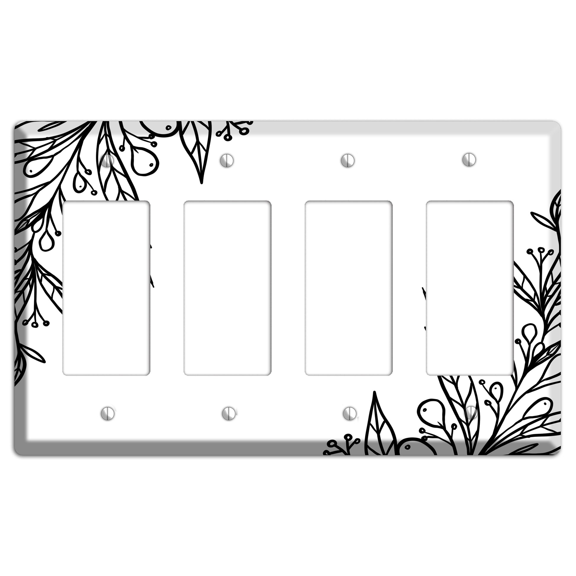 Hand-Drawn Floral 23 4 Rocker Wallplate