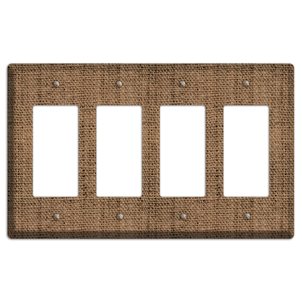 Beaver Burlap 4 Rocker Wallplate