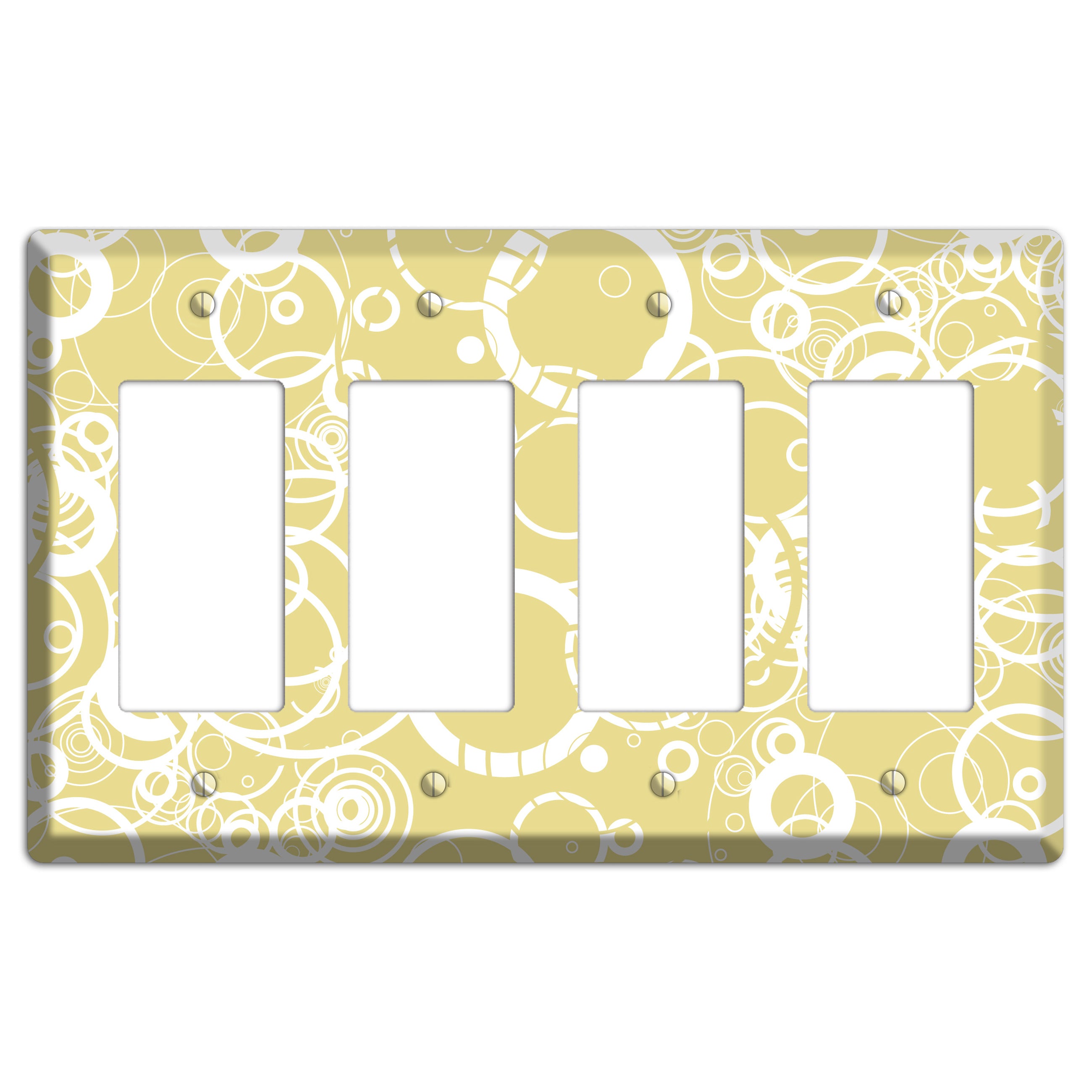 Beige with White Rings 4 Rocker Wallplate