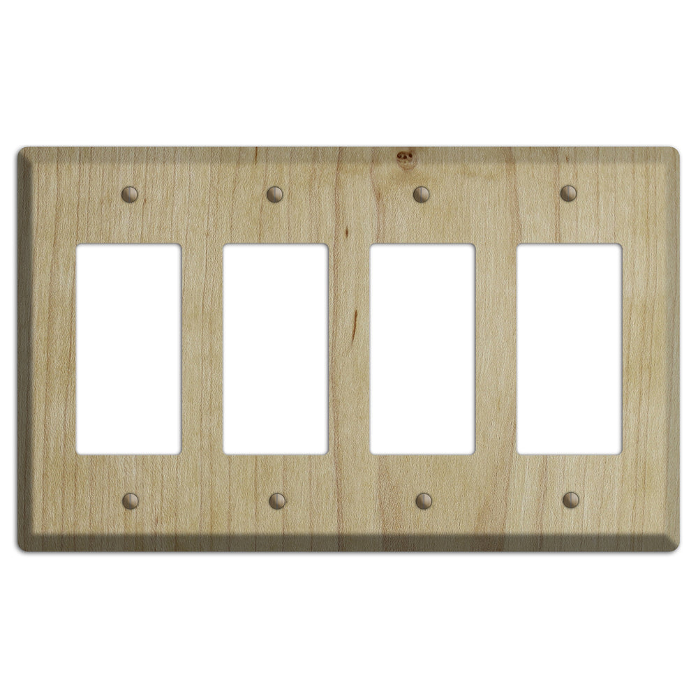 Maple Wood Four rocker Switchplate