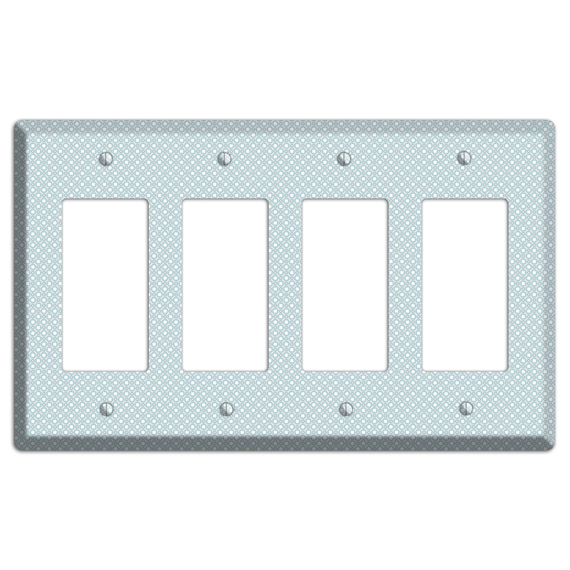 Light Blue Geometric 4 Rocker Wallplate