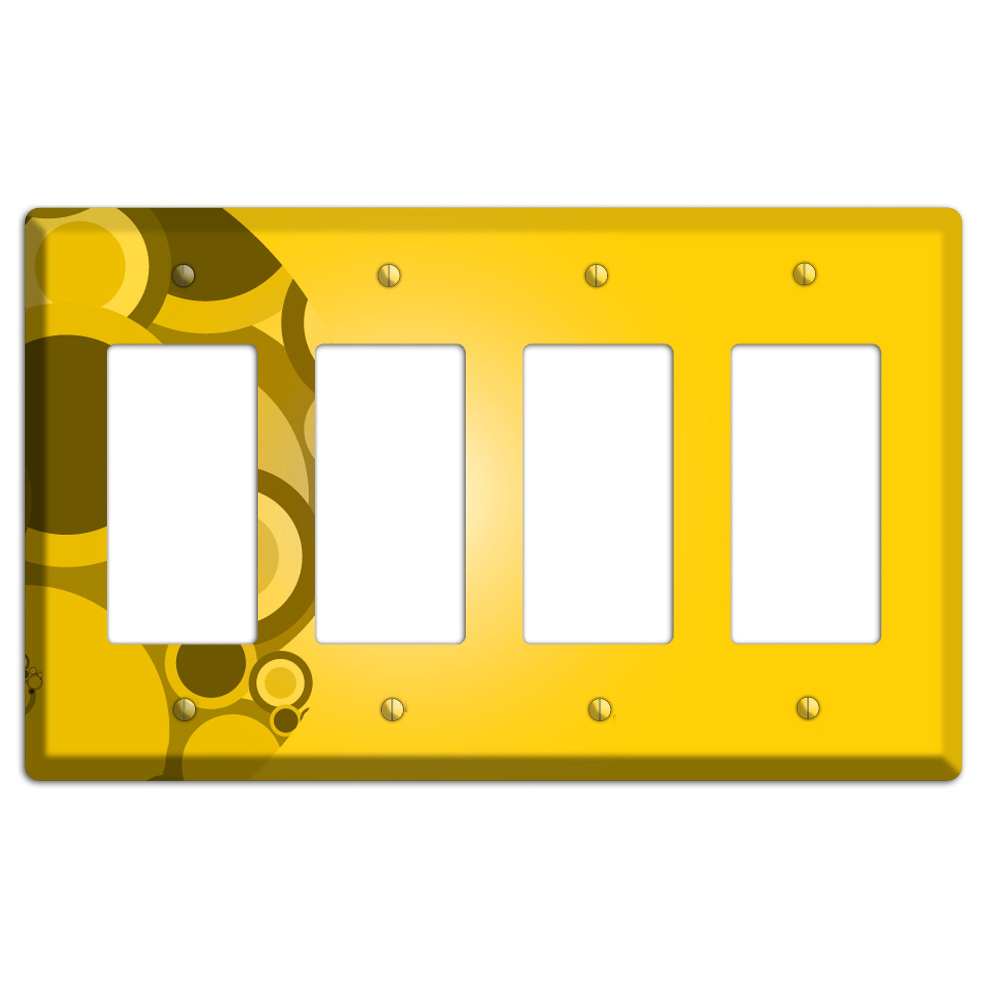 Mustard Yellow Circles 4 Rocker Wallplate