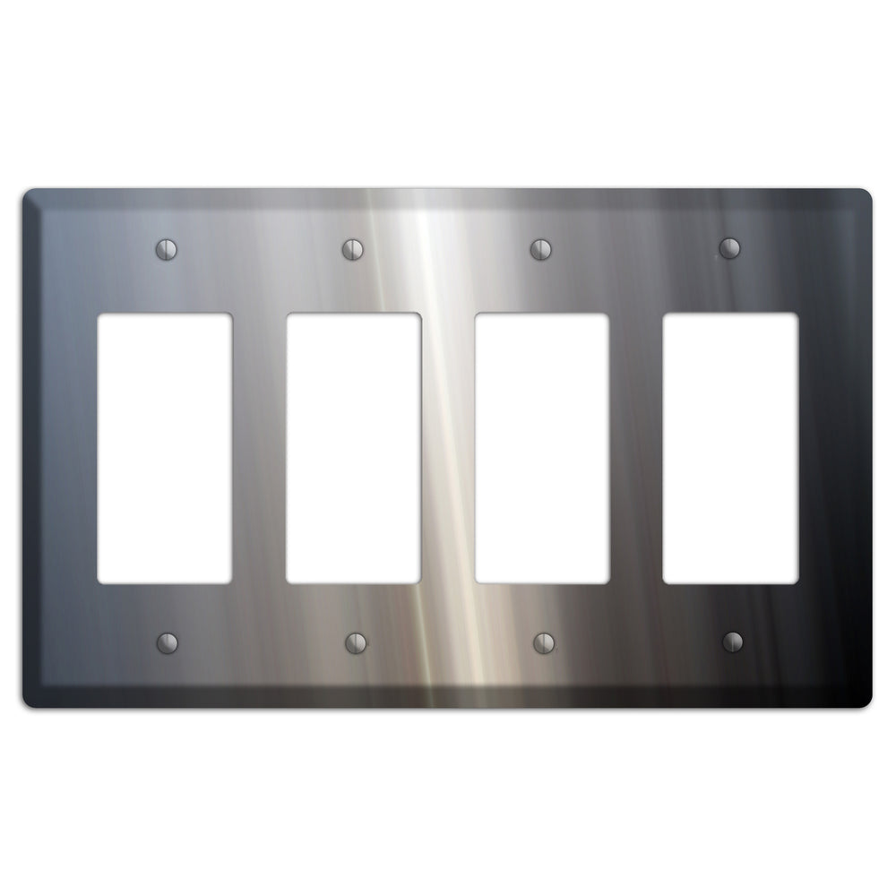 White with Blue Retro Burst 4 Rocker Wallplate