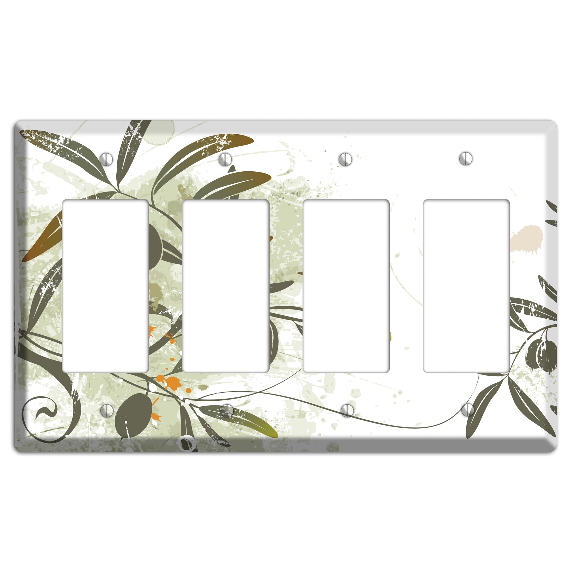 Green Olive Foliage 4 Rocker Wallplate