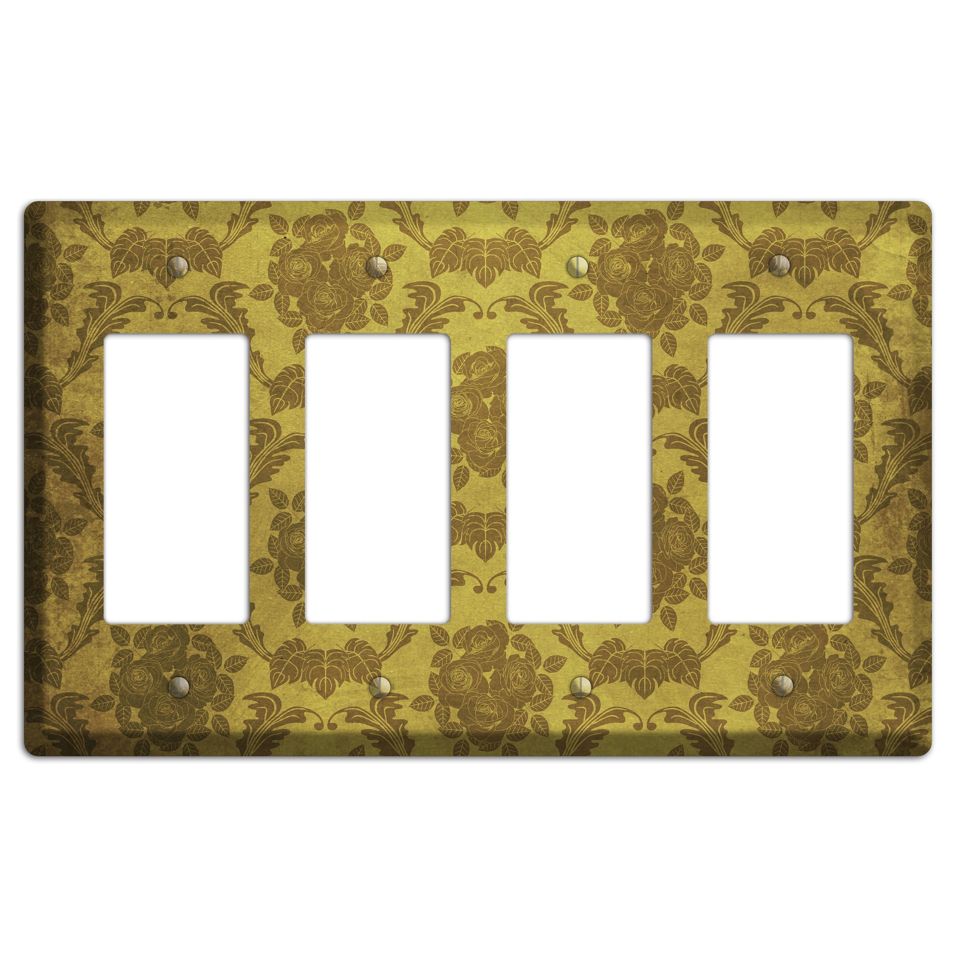 Pesto Vintage Rose Damask 4 Rocker Wallplate