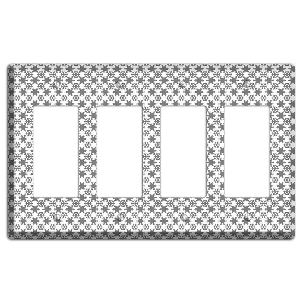 Grey Snowflakes 4 Rocker Wallplate