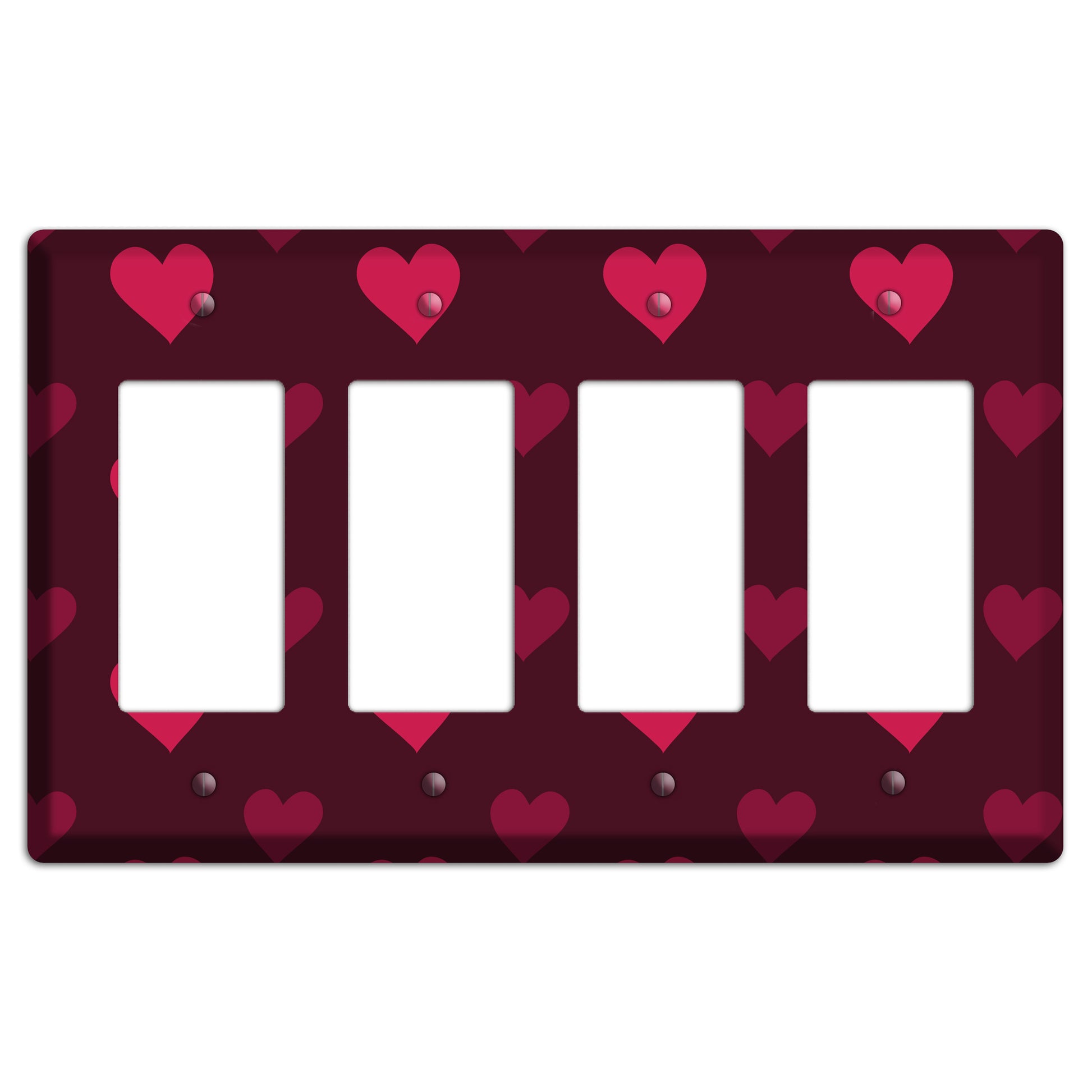 Tiled Large Hearts 4 Rocker Wallplate