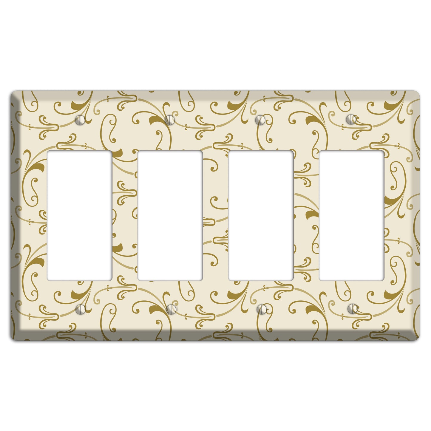 Off White with Gold Victorian Sprig 4 Rocker Wallplate