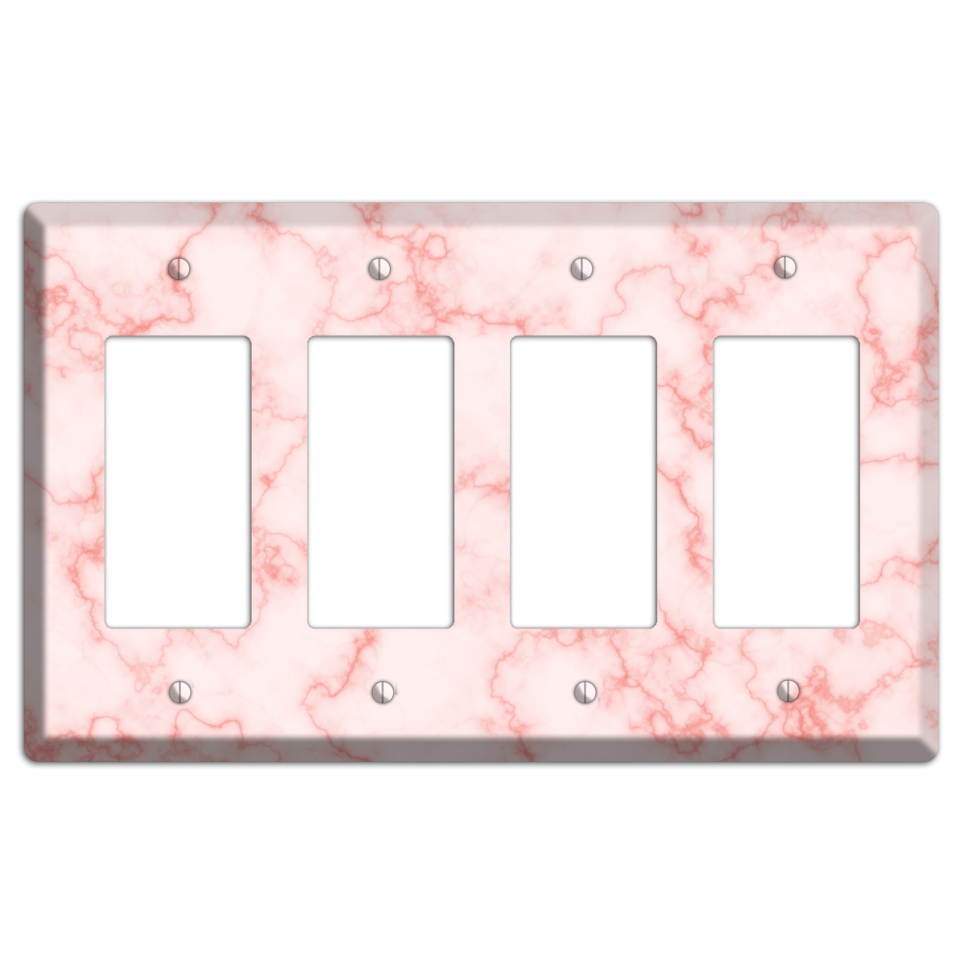 Pink Stained Marble 4 Rocker Wallplate