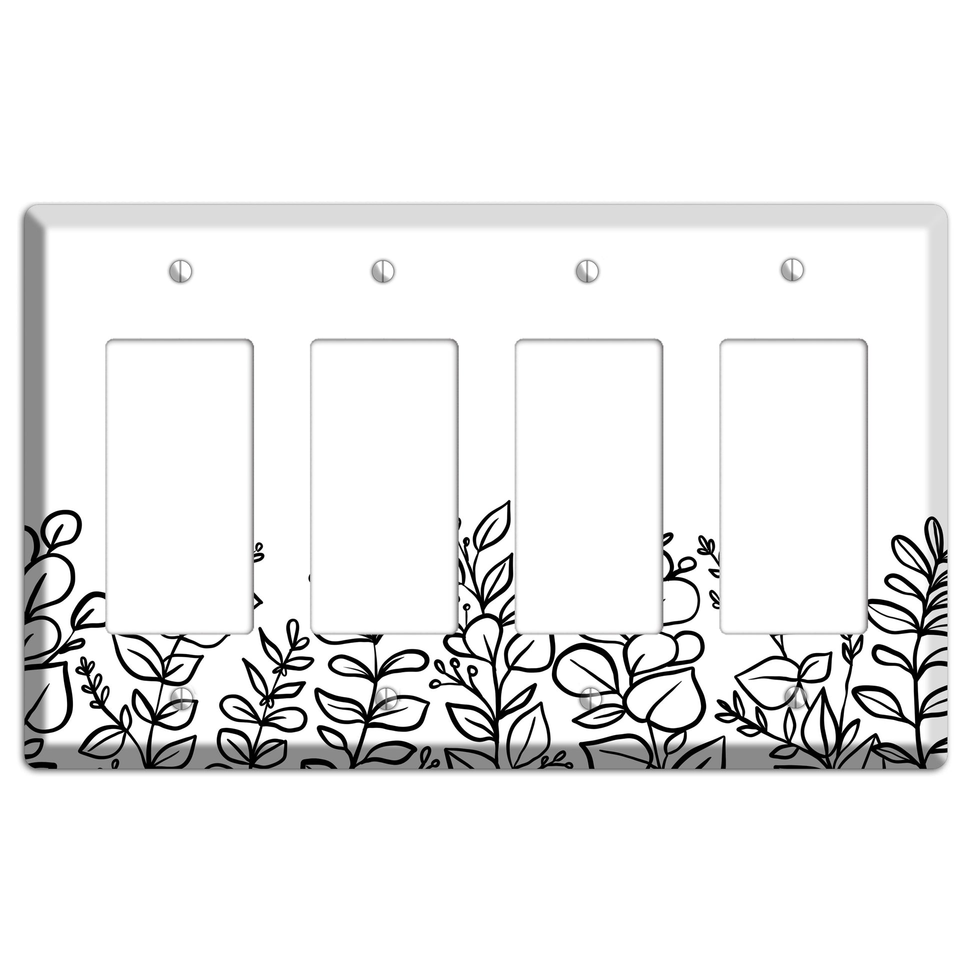 Hand-Drawn Floral 13 4 Rocker Wallplate