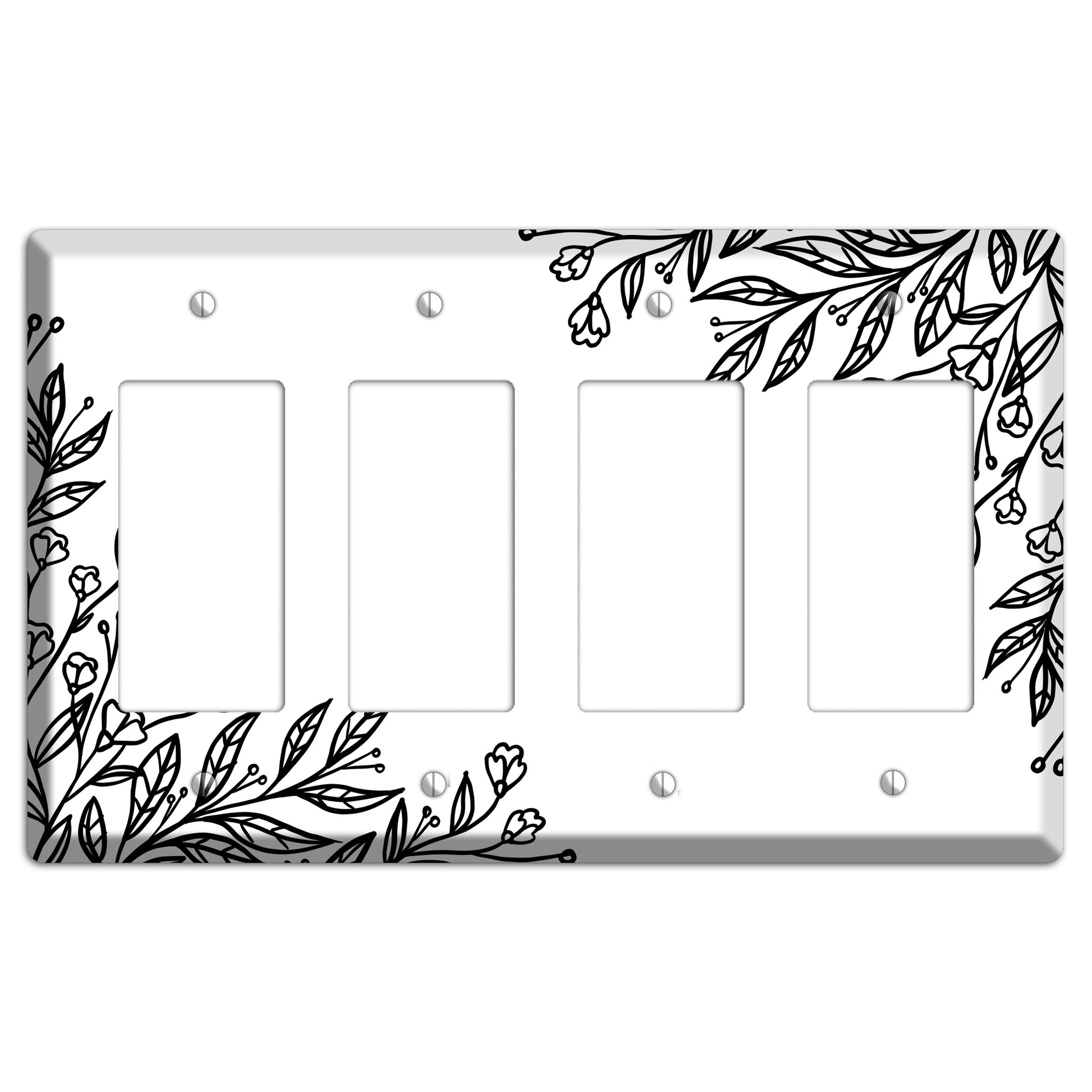 Hand-Drawn Floral 2 4 Rocker Wallplate