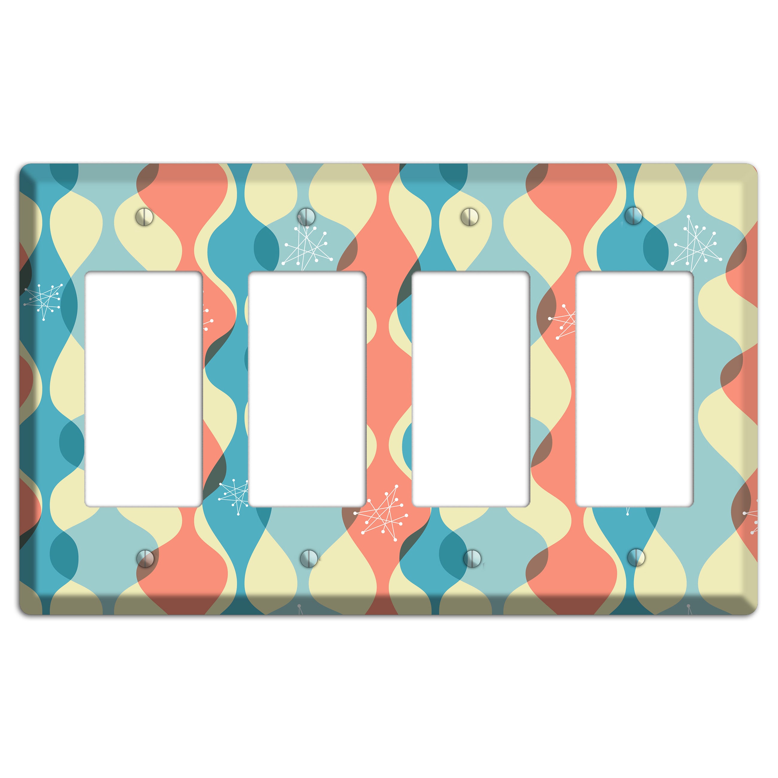 Mid Century Curves 4 Rocker Wallplate