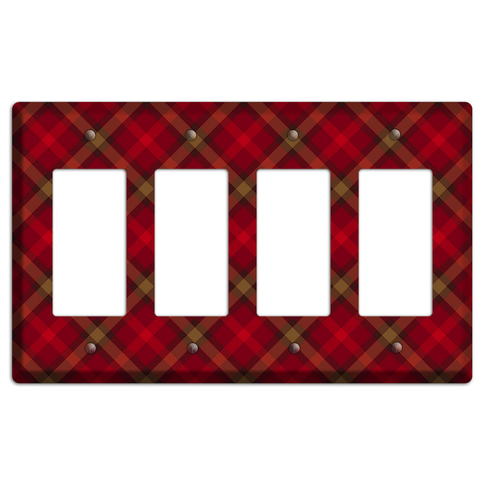 Red Tartan 4 Rocker Wallplate