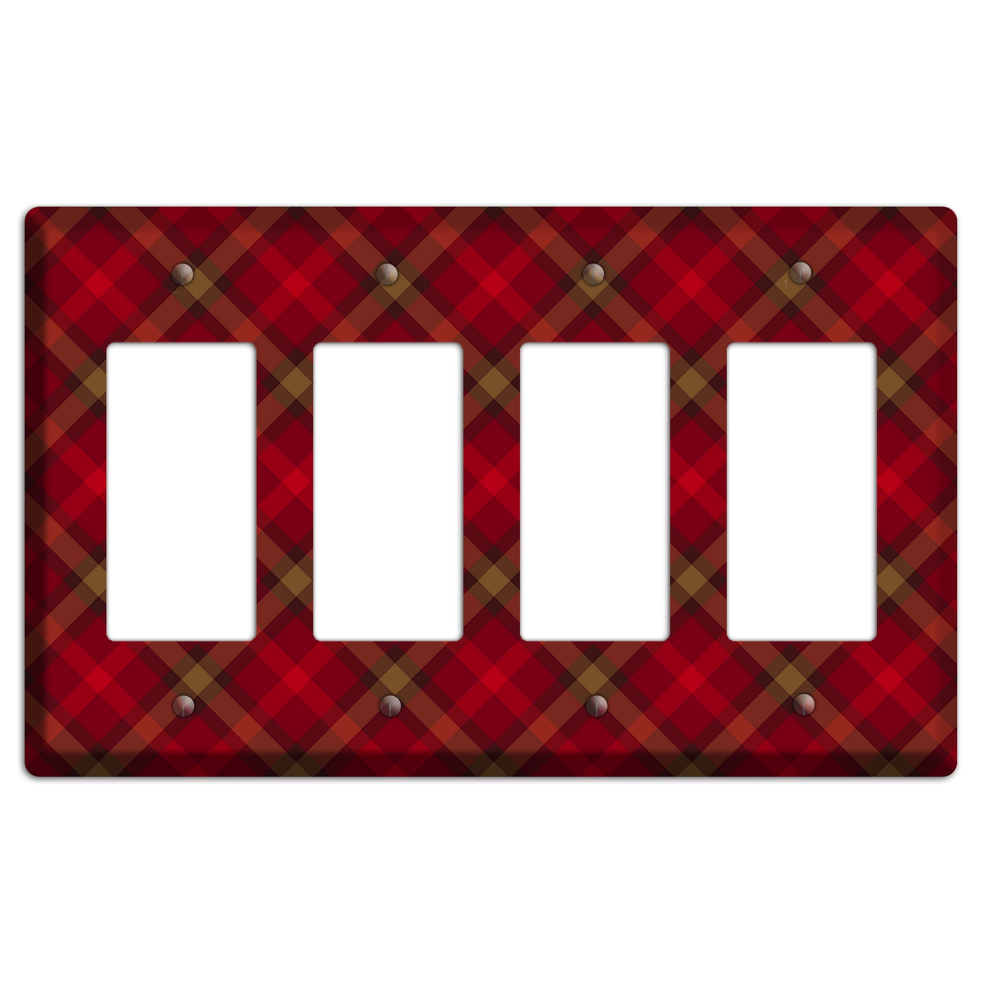 Red Tartan 4 Rocker Wallplate