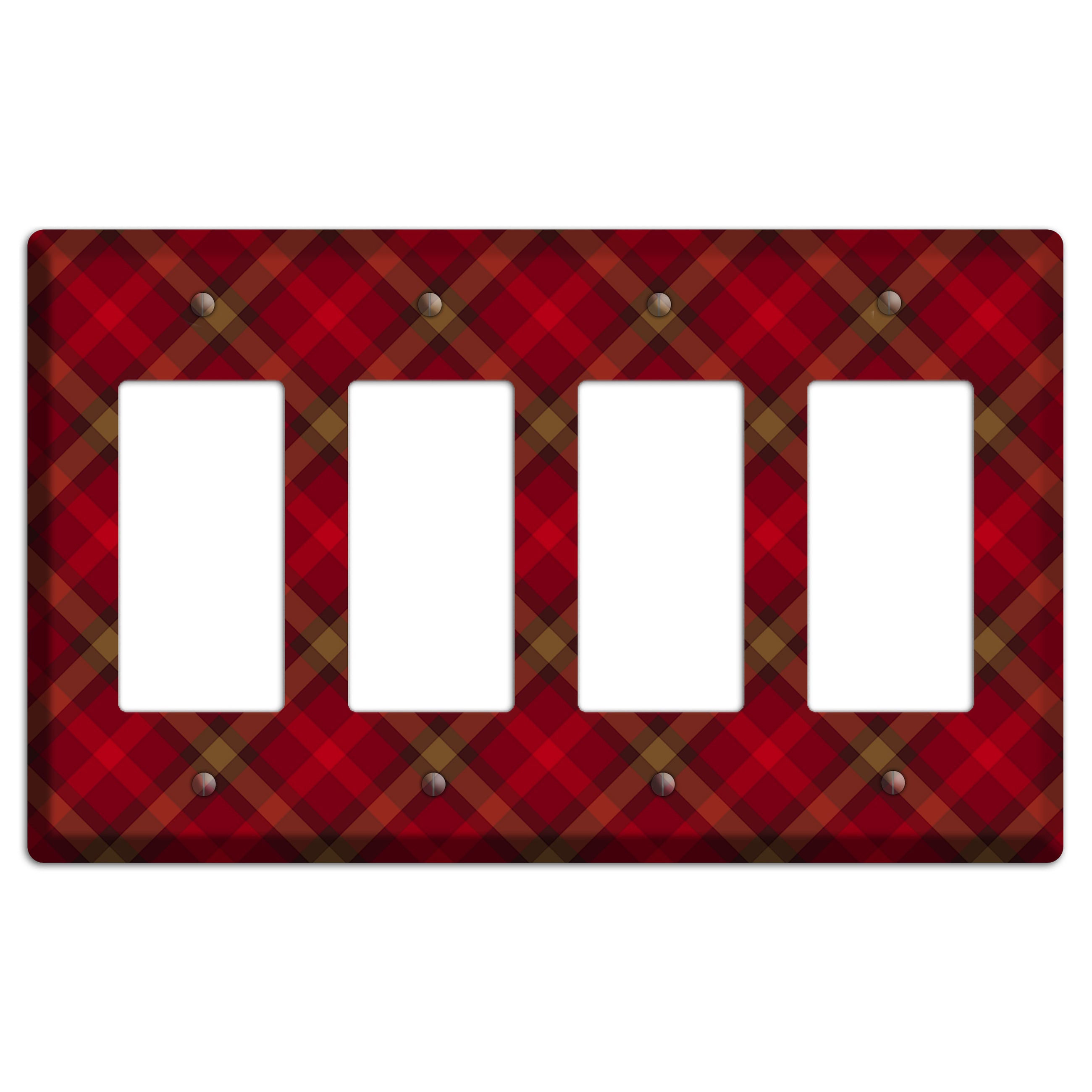 Red Tartan 4 Rocker Wallplate