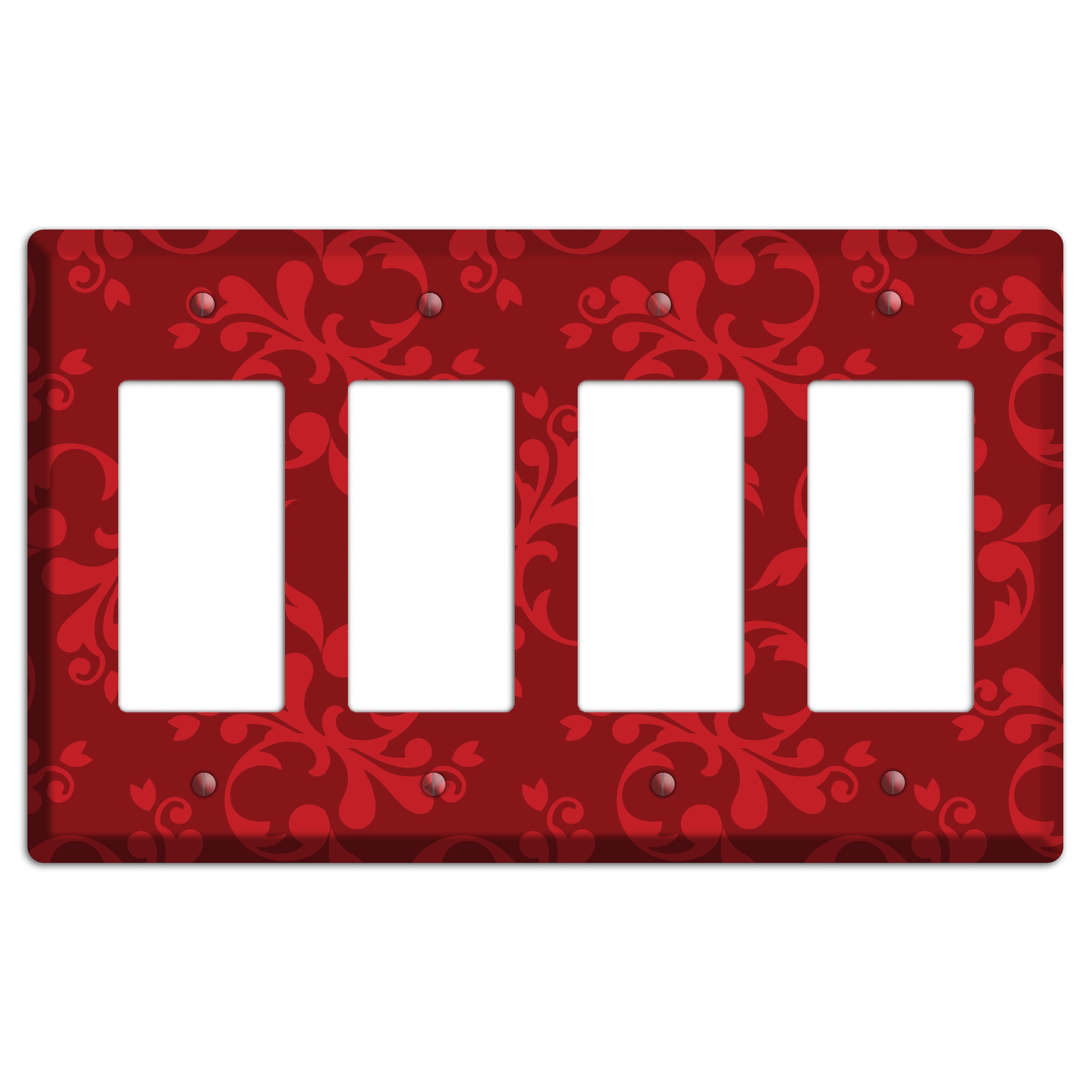 Red Victorian Toile 4 Rocker Wallplate