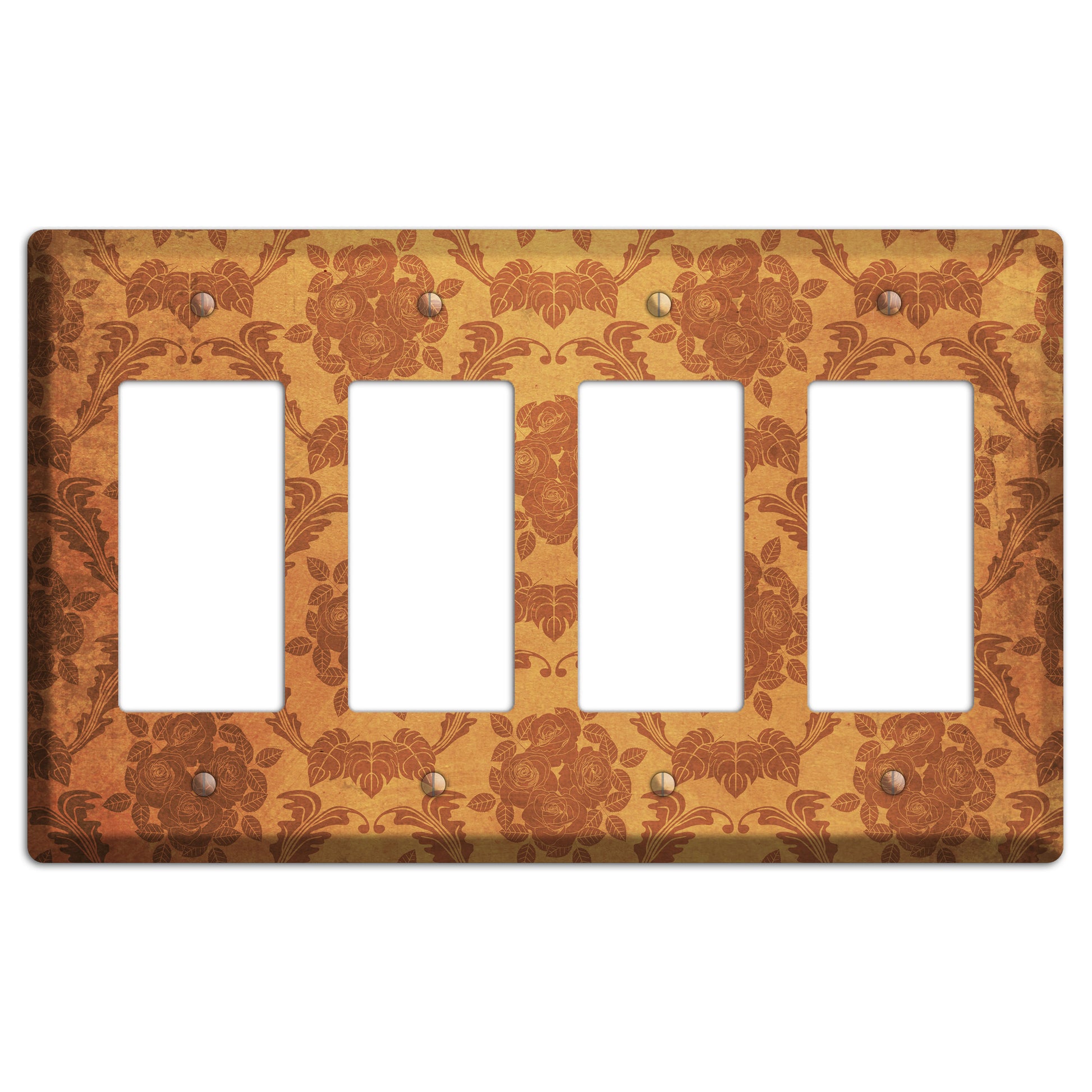 Cape Pallisar Vintage Rose Damask 4 Rocker Wallplate