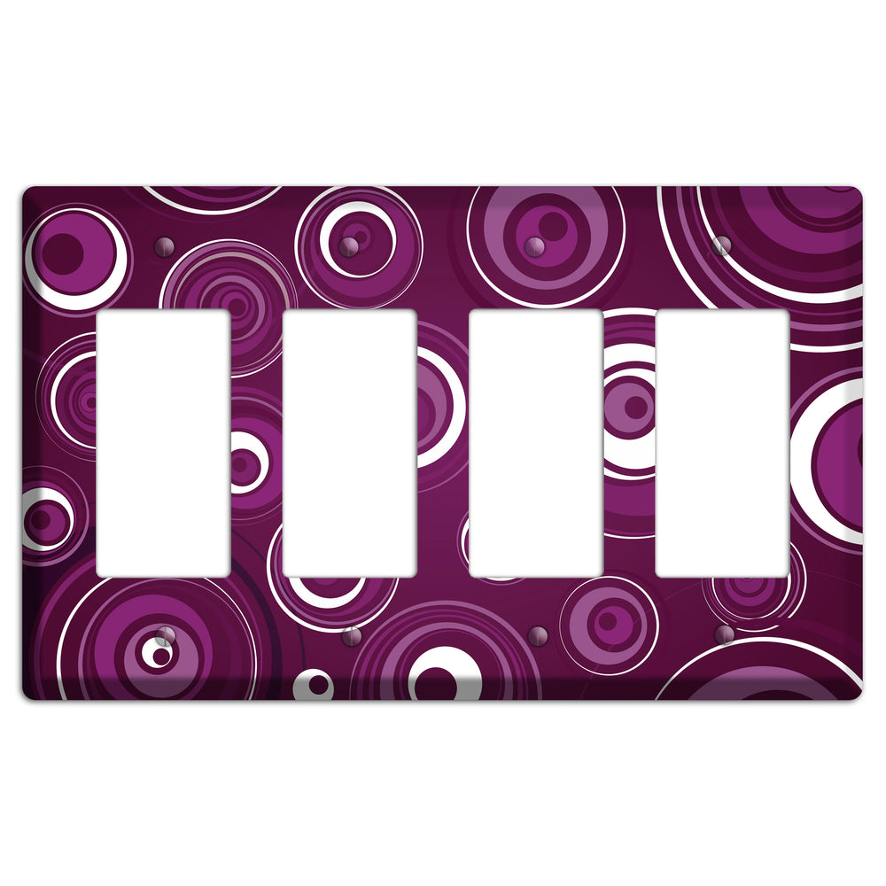 Purple Circles 2 4 Rocker Wallplate