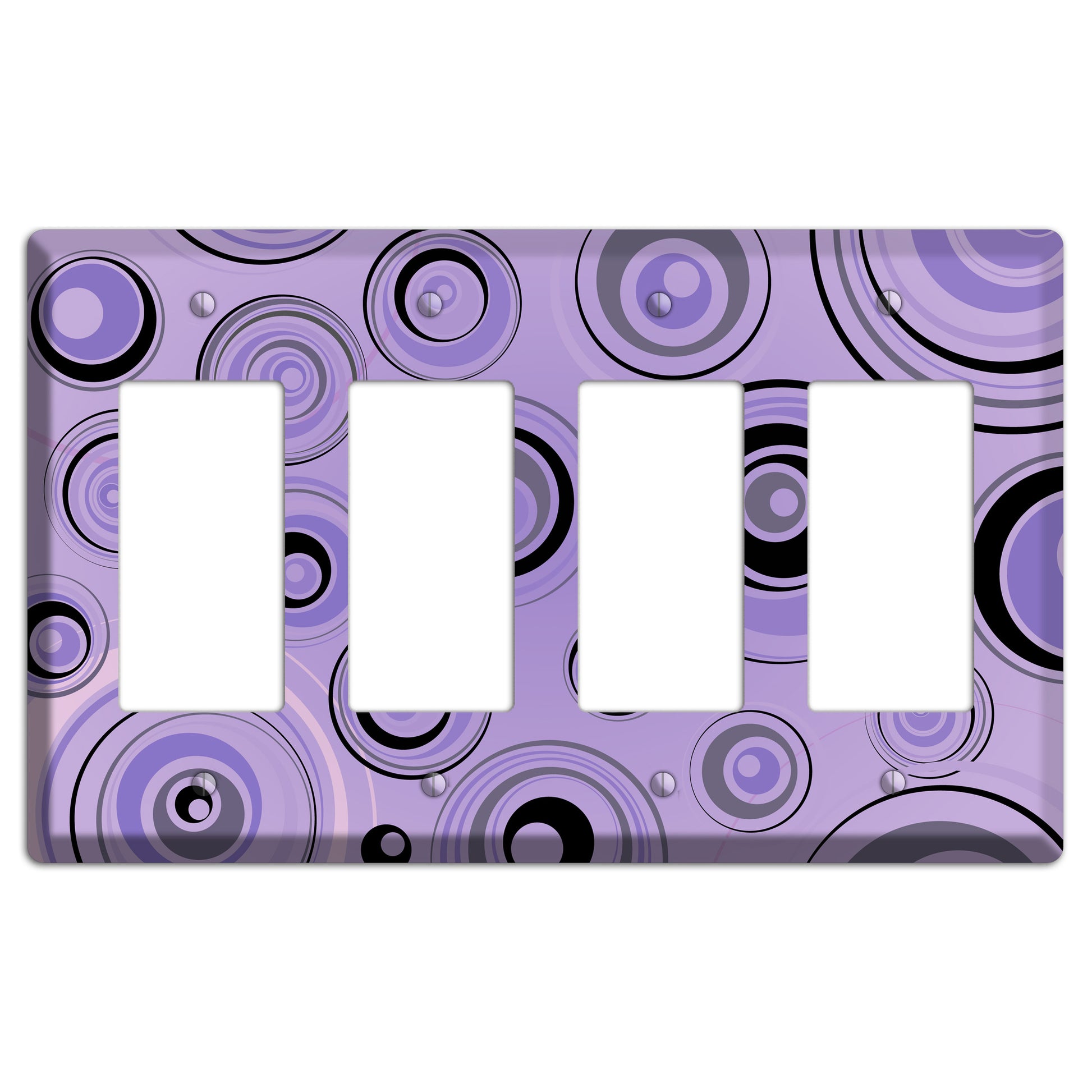 Lavender Circles 4 Rocker Wallplate