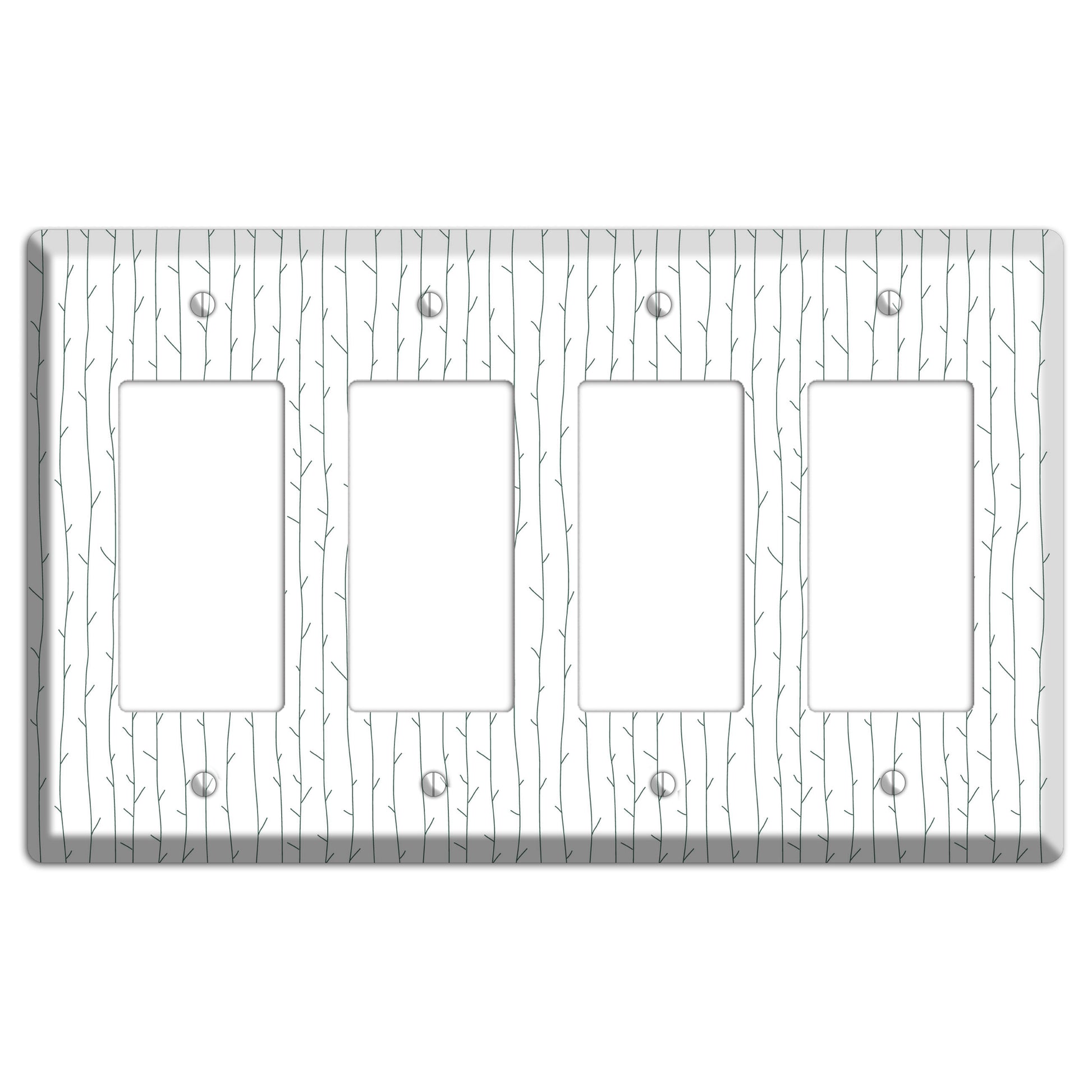 Leaves Style D 4 Rocker Wallplate