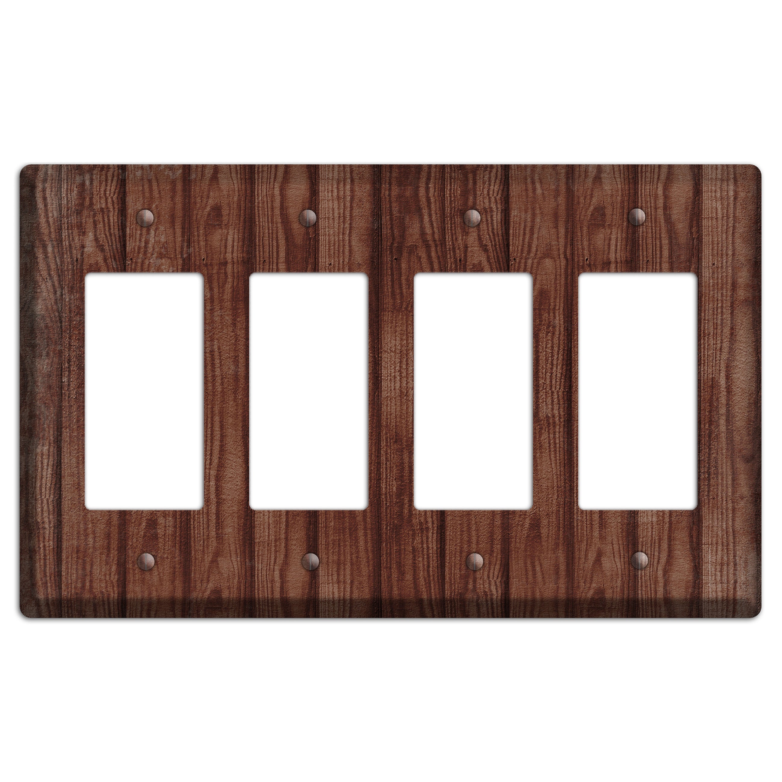 Saddle Weathered Wood 4 Rocker Wallplate