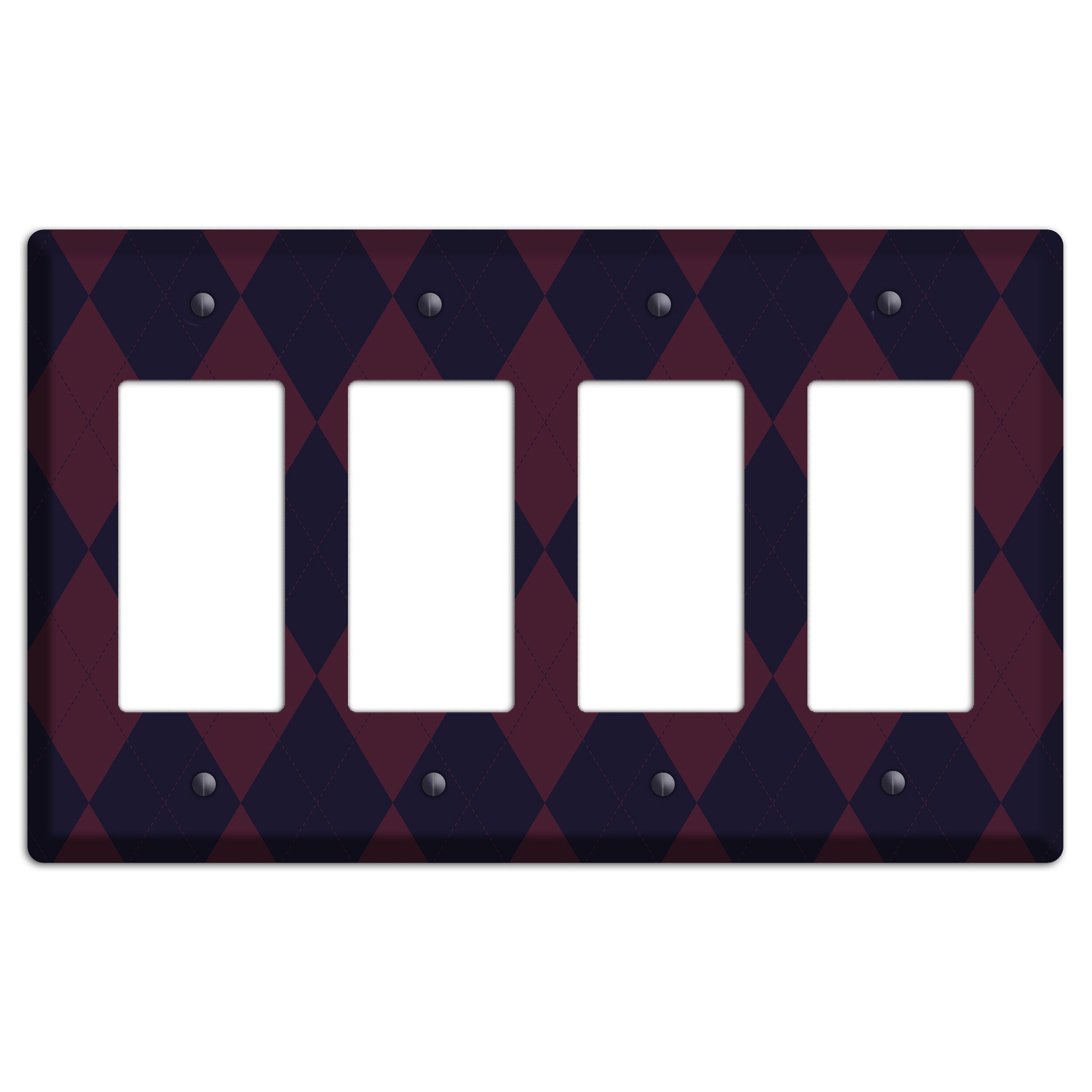 Dark Purple Argyle 4 Rocker Wallplate