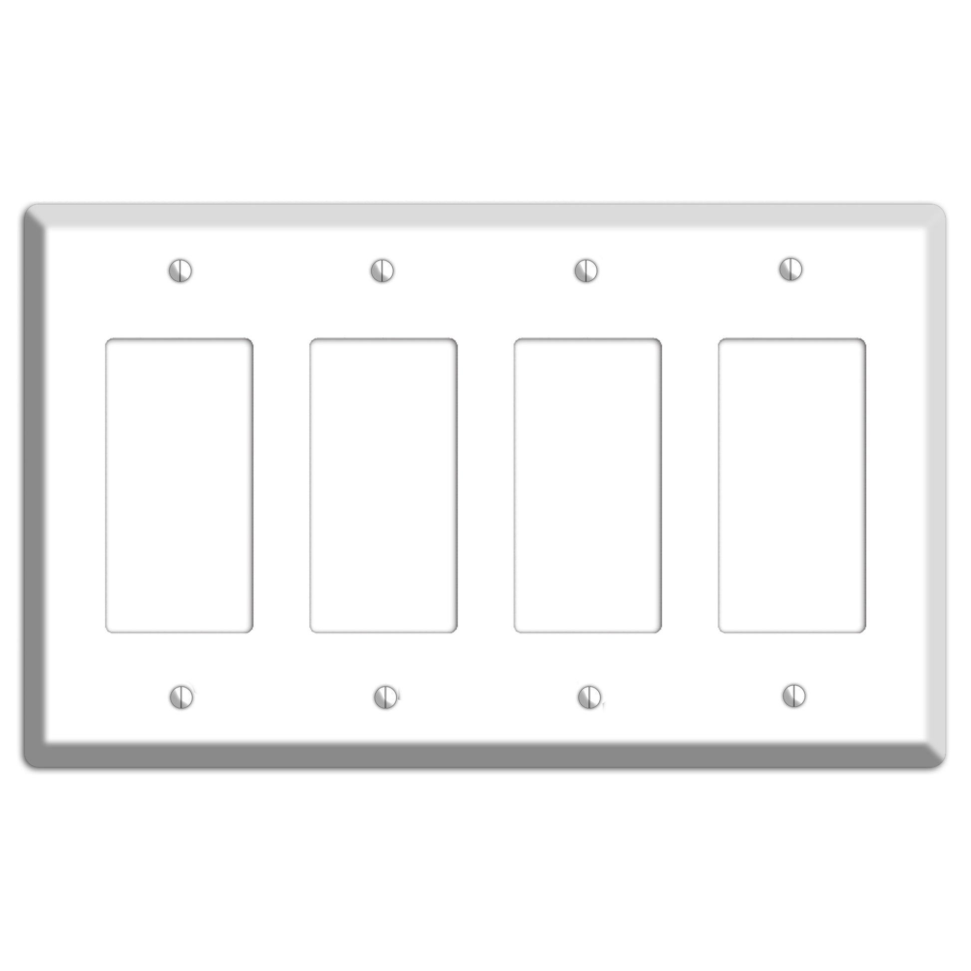 White Metal 4 Rocker Wallplate