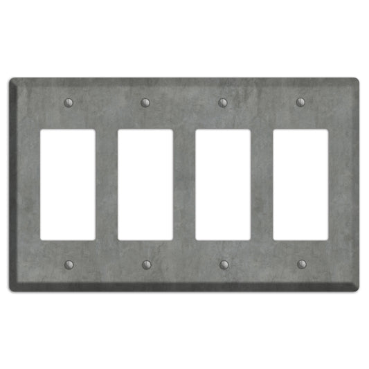 Stucco Grey 4 Rocker Wallplate