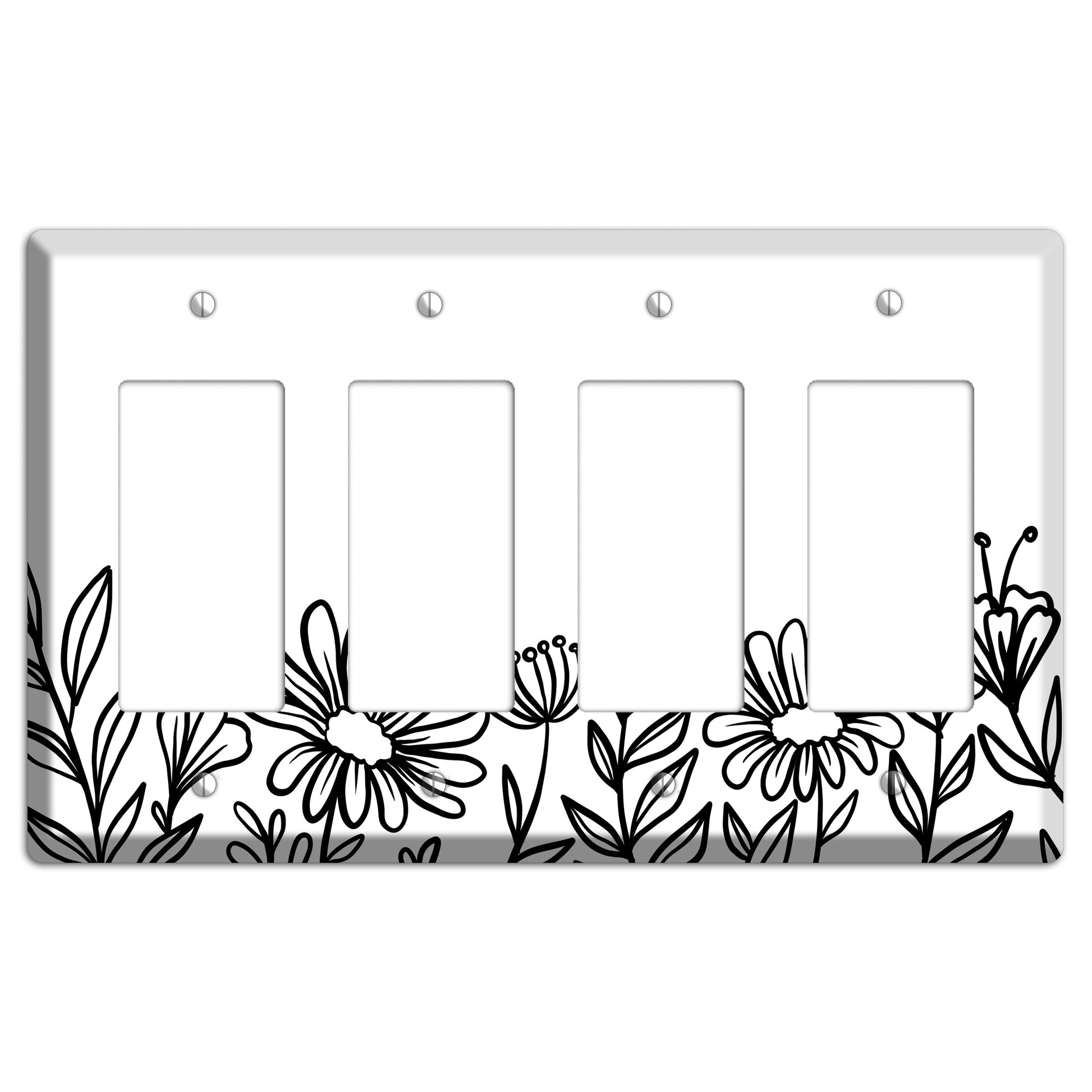 Hand-Drawn Floral 10 4 Rocker Wallplate