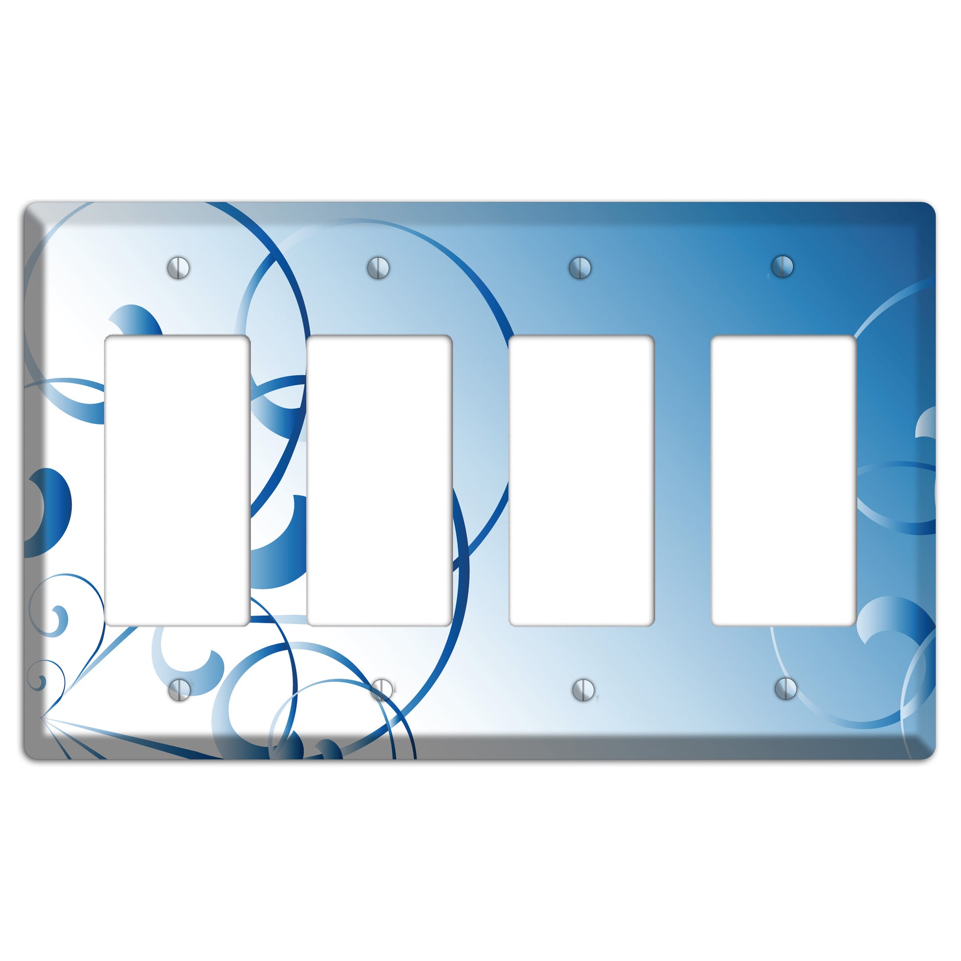 Blue Swoop 4 Rocker Wallplate