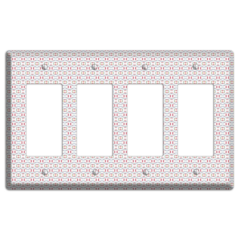 White with Red Tapestry Contour 4 Rocker Wallplate