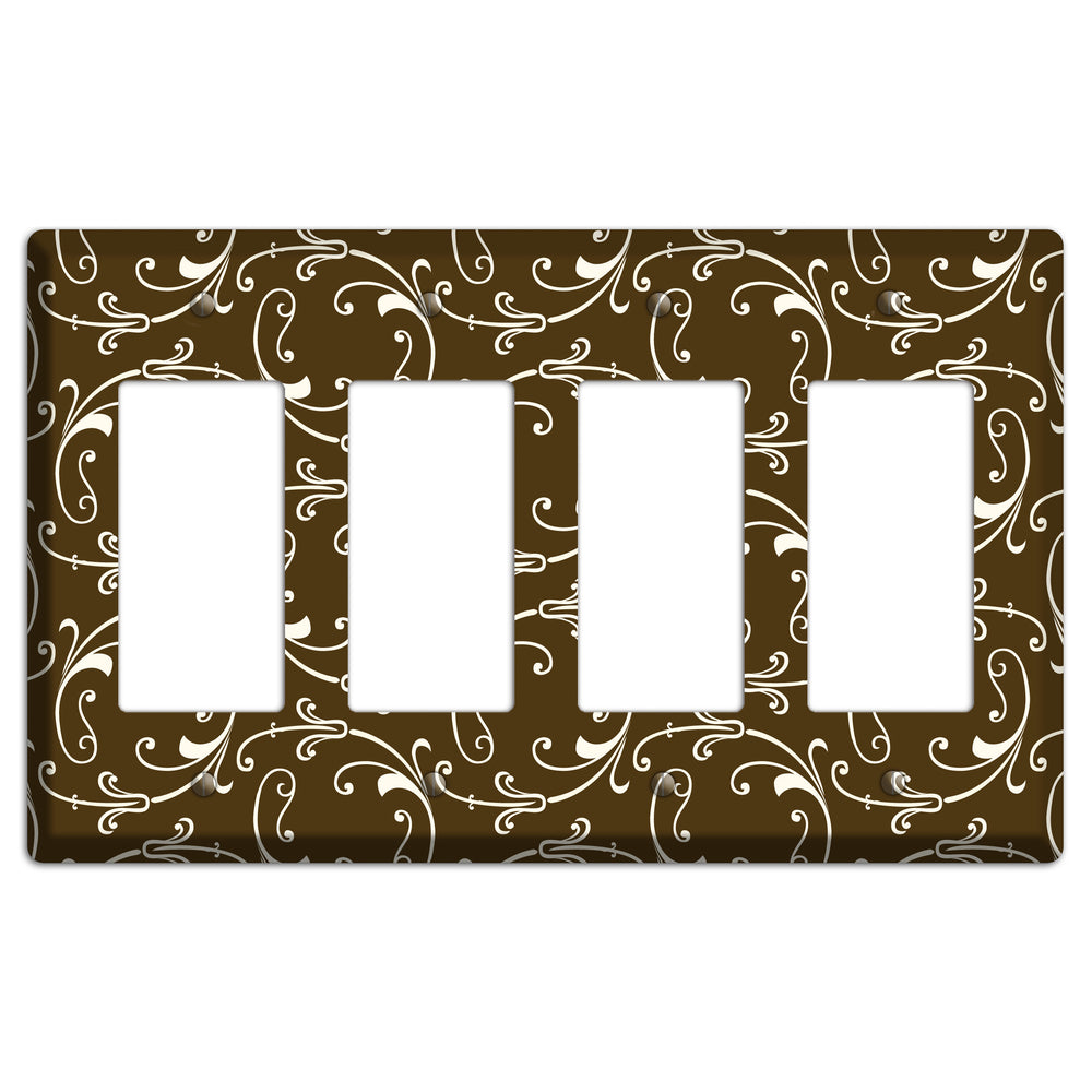 Brown Victorian Sprig 4 Rocker Wallplate