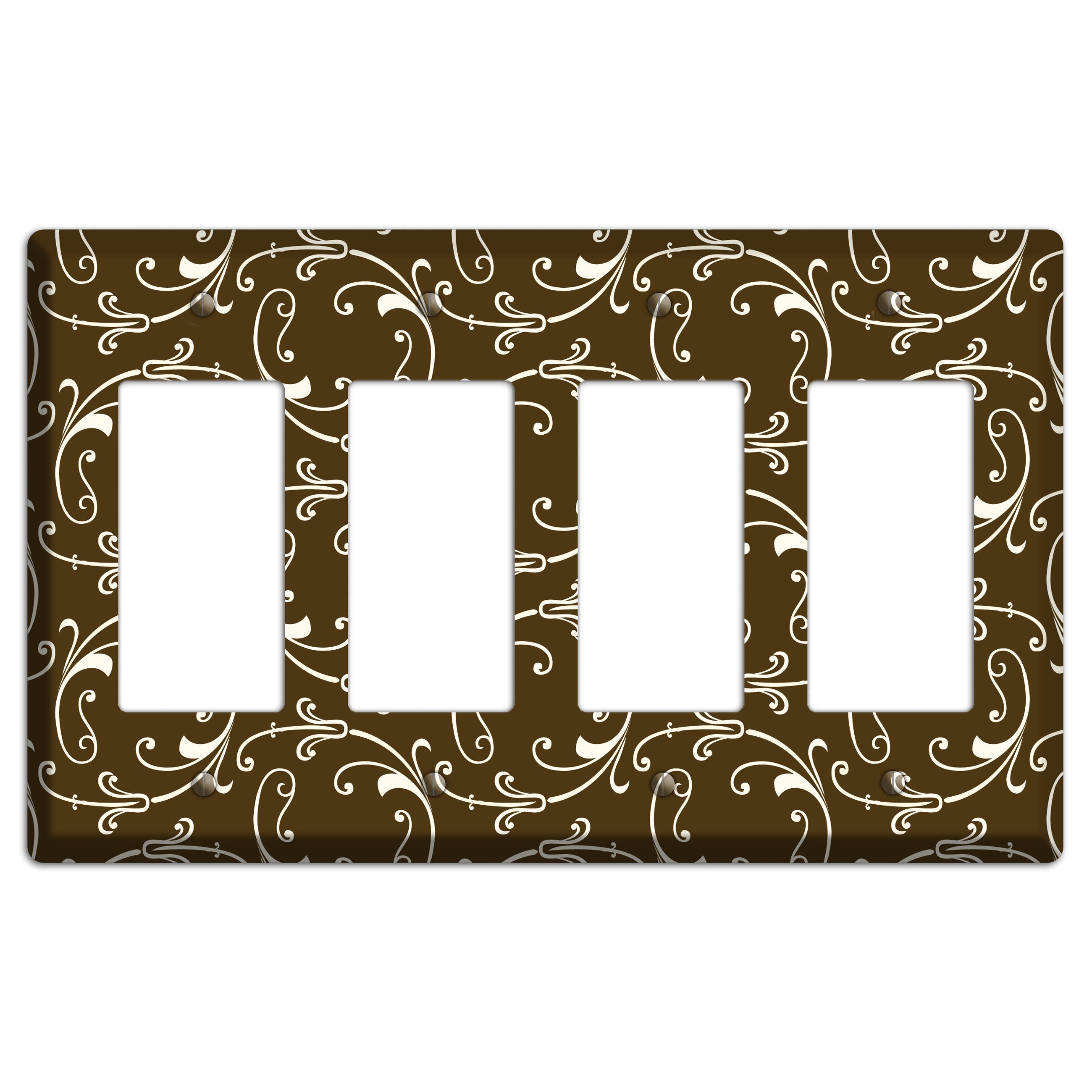 Brown Victorian Sprig 4 Rocker Wallplate