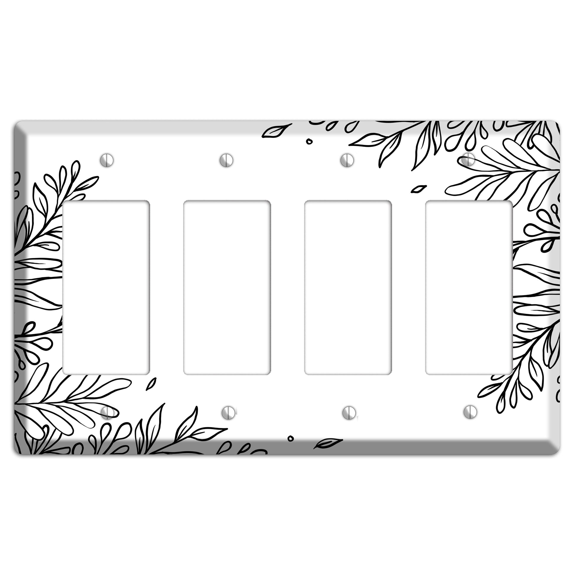 Hand-Drawn Floral 8 4 Rocker Wallplate