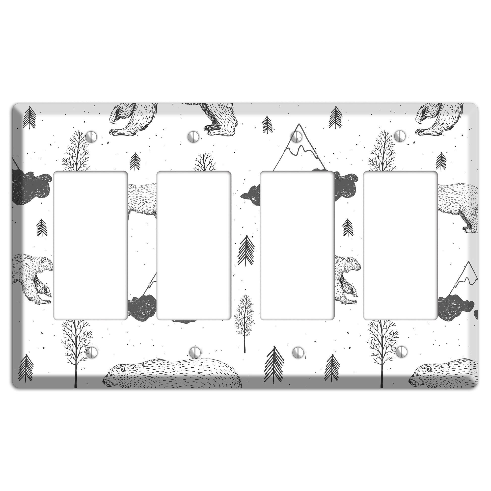 Wildlife Bear 4 Rocker Wallplate