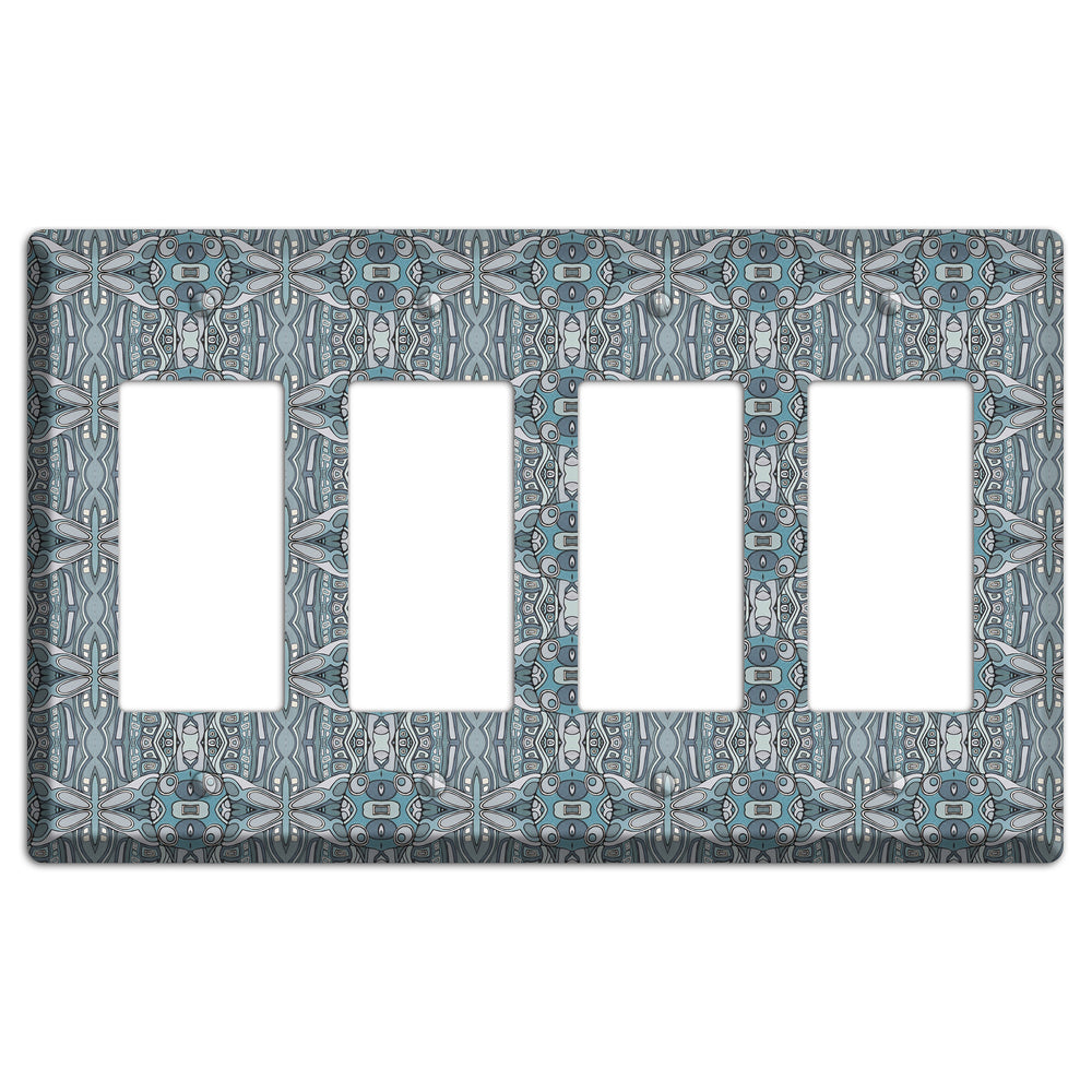 Blue Tapestry 4 Rocker Wallplate