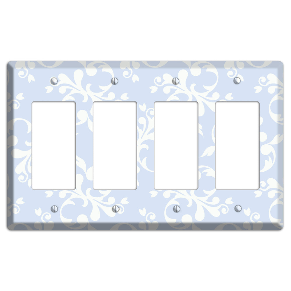Light Blue Victorian Toile 4 Rocker Wallplate