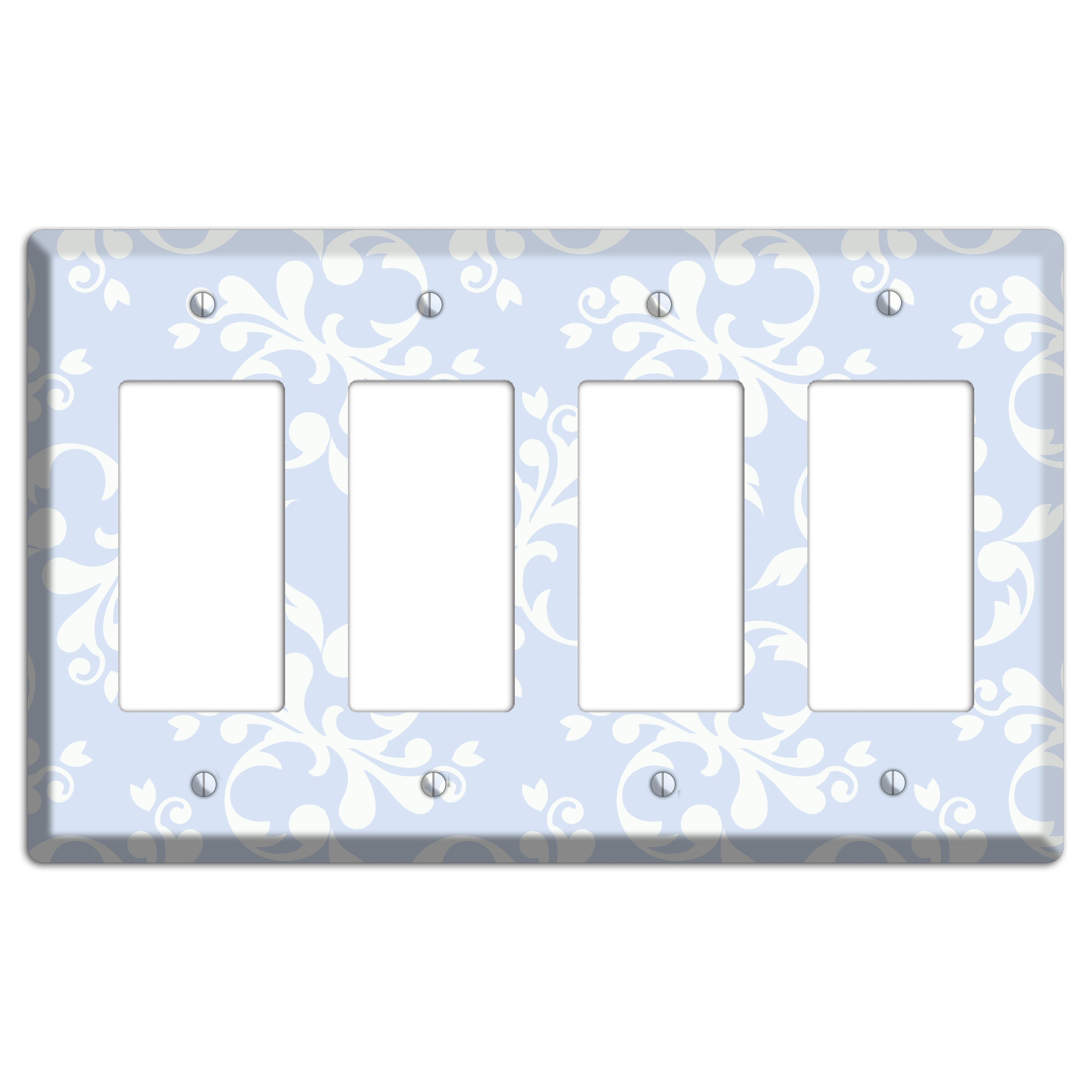 Light Blue Victorian Toile 4 Rocker Wallplate
