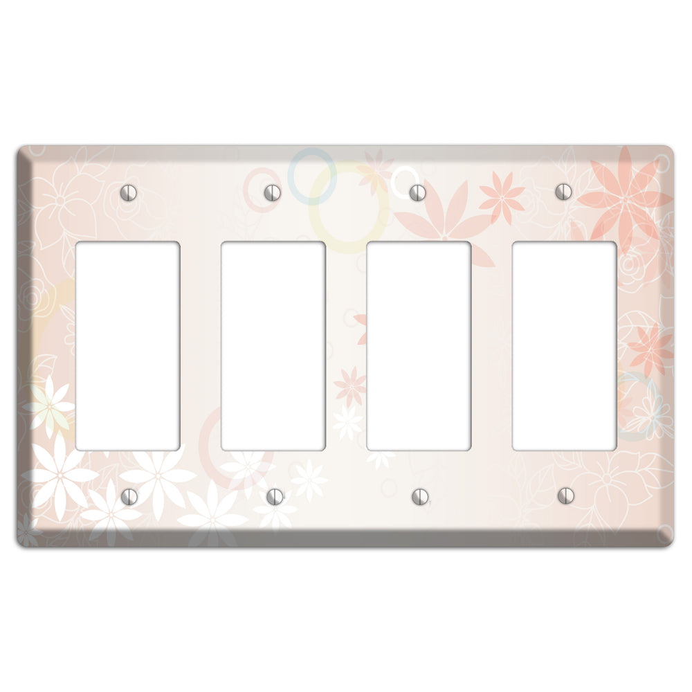 Mauve Floral 4 Rocker Wallplate