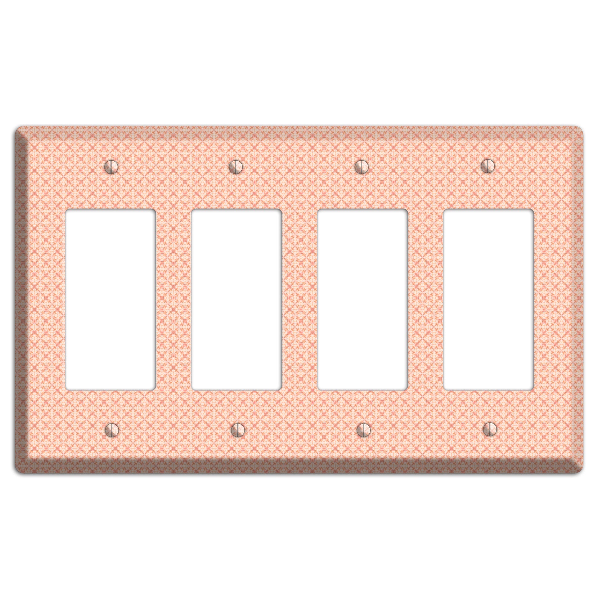 Peach Quatrefoil 4 Rocker Wallplate