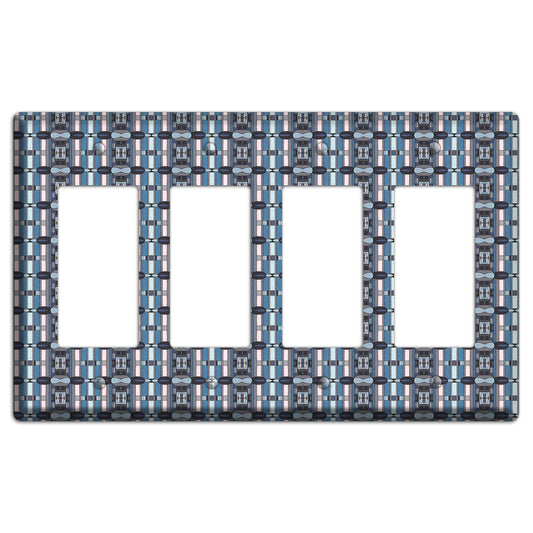 Blue and Grey Tapestry 4 Rocker Wallplate