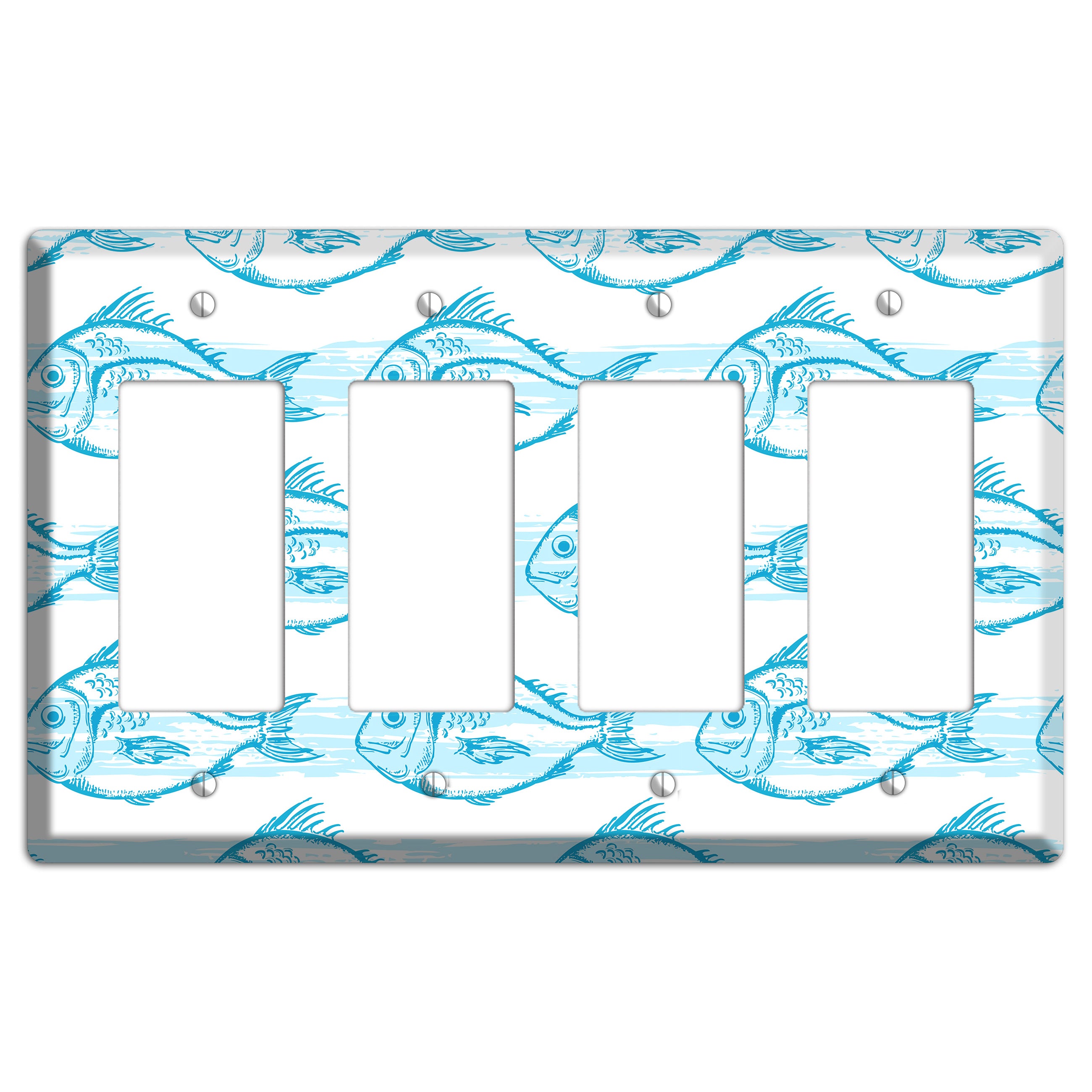 Blue Fish 4 Rocker Wallplate