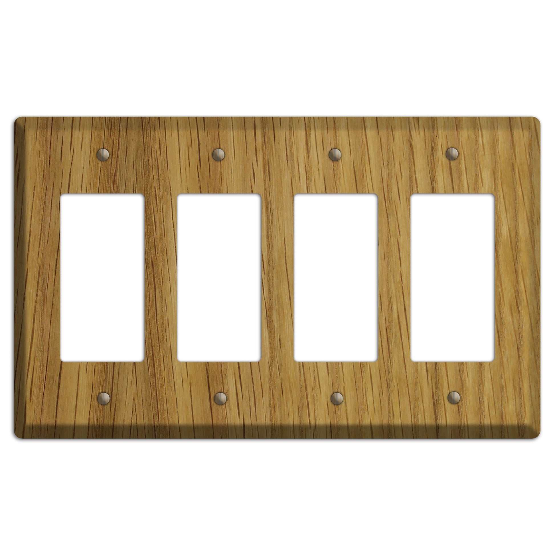 White Oak Wood Four rocker Switchplate